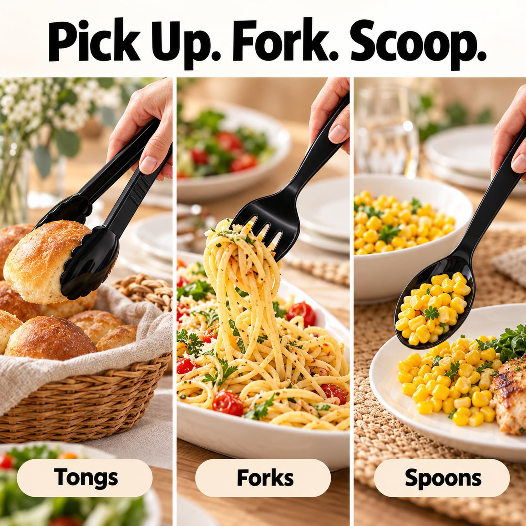 Bulk Serving Utensils - Spoons, Forks & Tongs -5 Bulk Serving Utensils - Spoons, Forks & Tongs -5