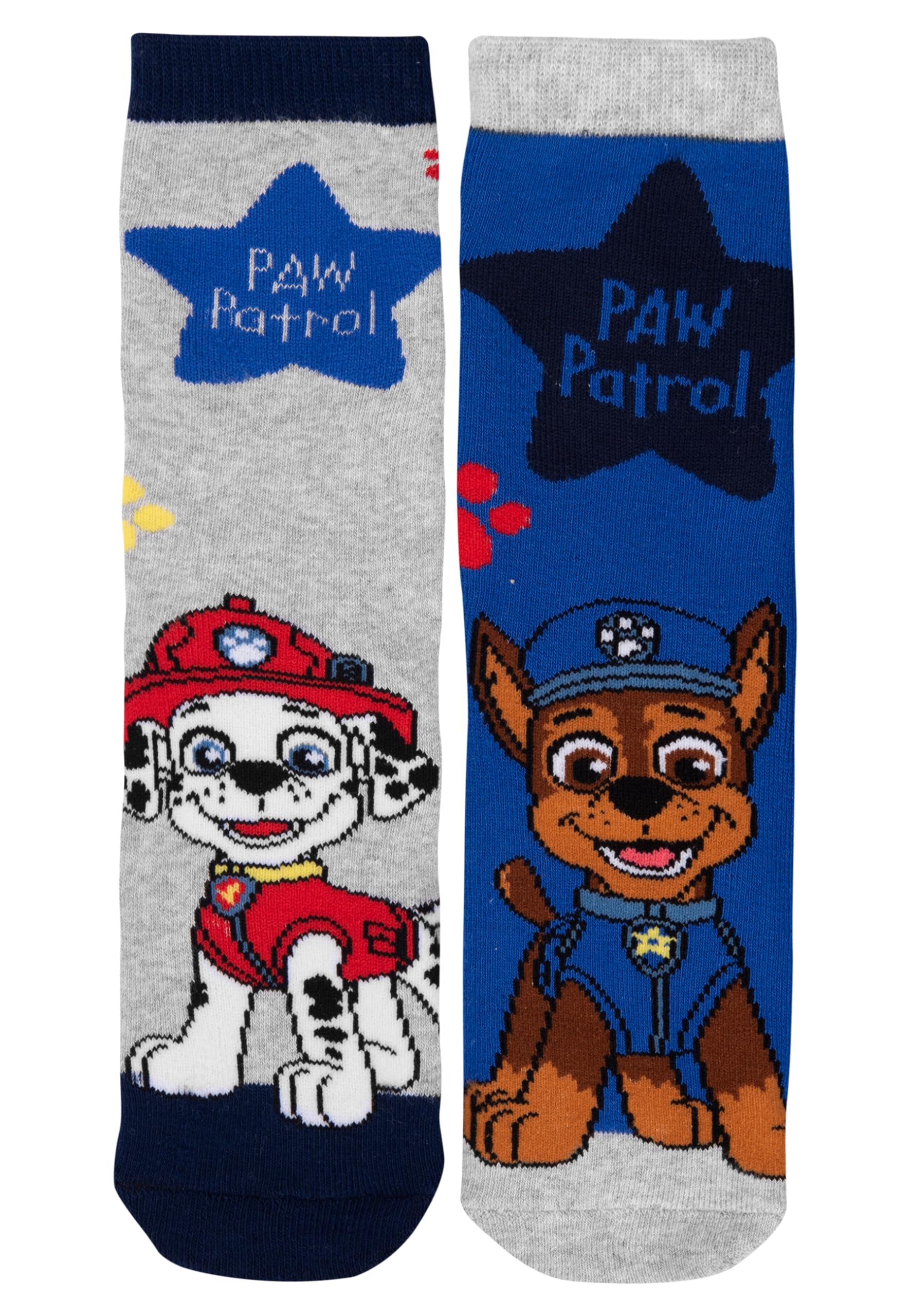 United Labels Paw Patrol - Calcetines antideslizantes para niños, diseño de la Patrulla Canina, color azul y gris (2 unidades)