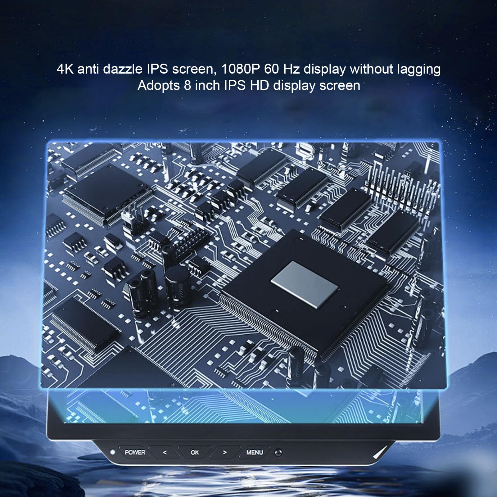 Hidyliu Microscopio Digital LCD de 8 Pulgadas, Grado Profesional 4K para Inspección Electrónica de PCB