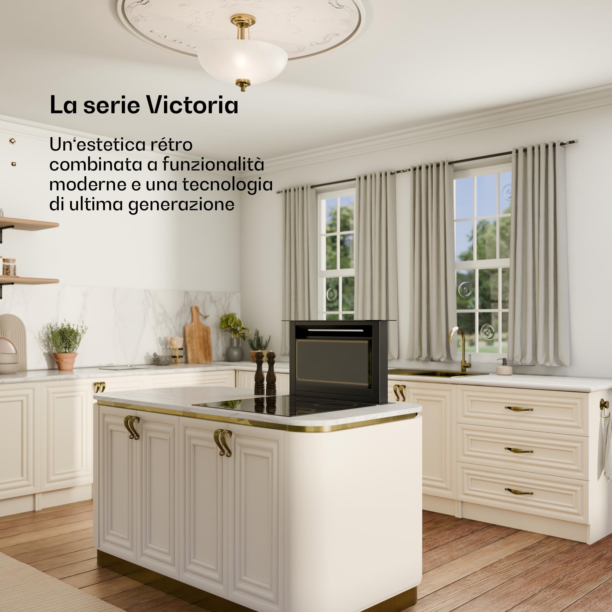 Klarstein Victoria Cappe a Scomparsa - A Efficienza Energetica, 713,8 m³/h Flusso d'Aria, Super Silenziosa 52 dB, Pannello Touchscreen, Filtri Lavabili, LED, Nero