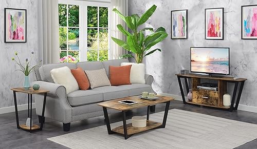 Miniatura 6 de Convenience Concepts Graystone Mesa de centro con estante, cementonegro