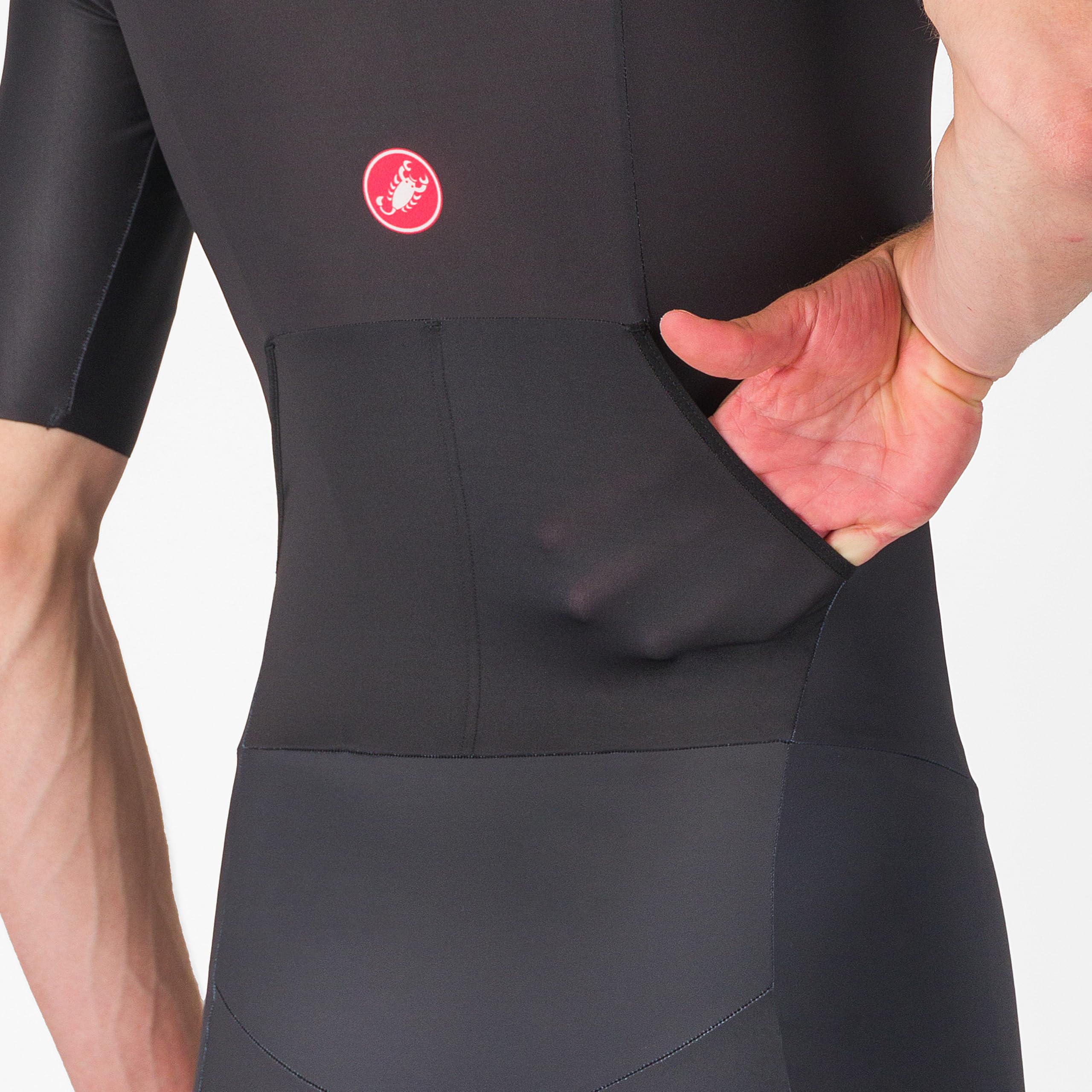CASTELLI Core Tri-Anzug für Herren, kurzärmelig, Radfahren, Rennen, Schwimmen, Radfahren, Laufen, aerodynamischer Triathlon-Anzug mit Taschen