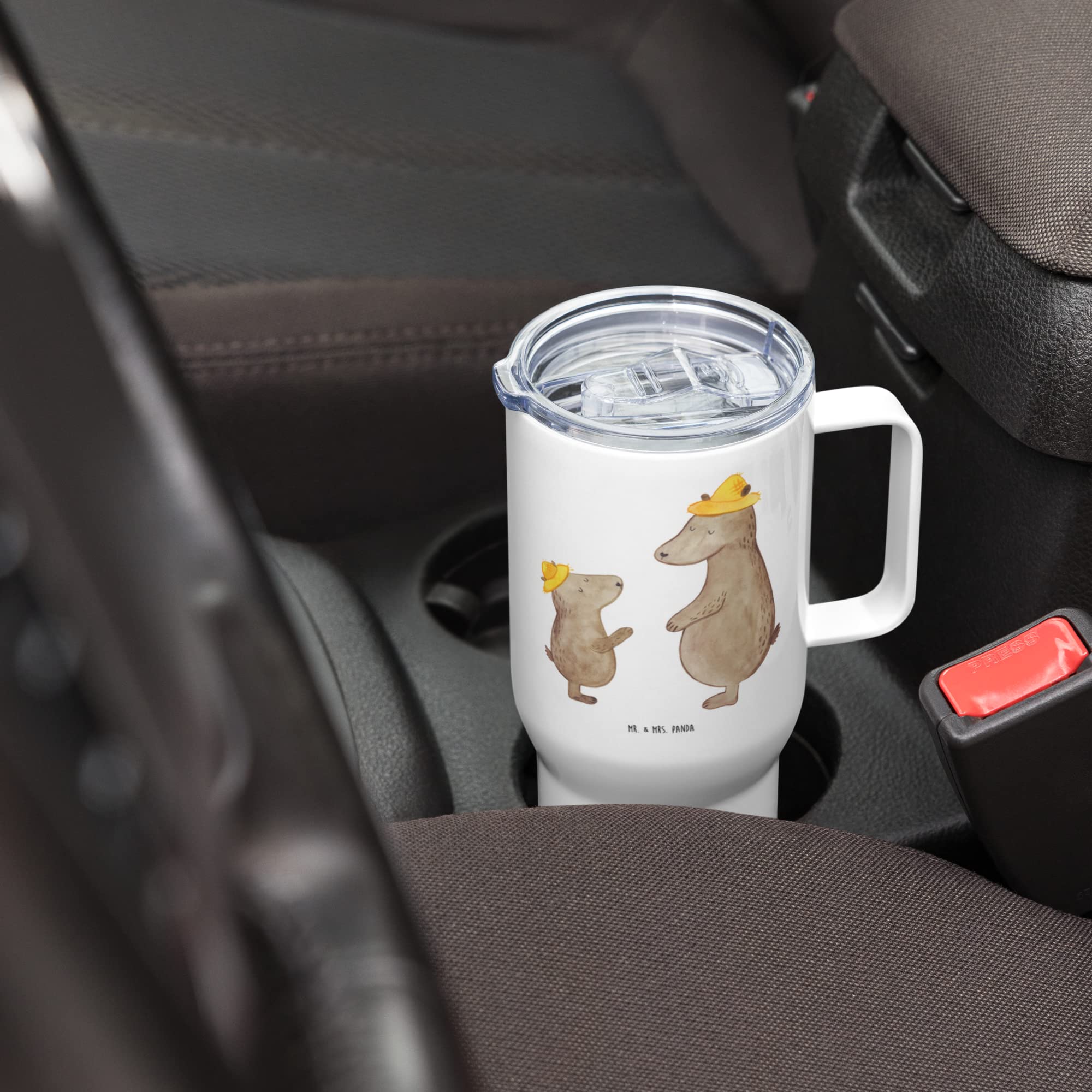 Mr. & Mrs. Panda Thermobecher Bären mit Hut - Geschenk, Bär, Muttertag, Reisebecher, Kaffee-to-go-Becher, Kinder, thermosbecher, Vatertag, Familie, Teetasse, Teebecher