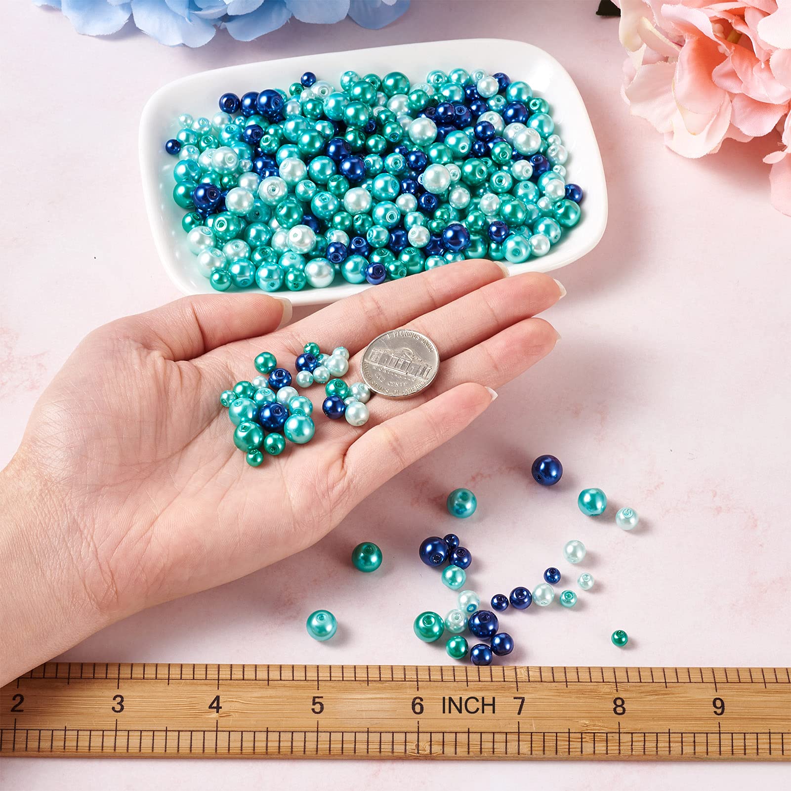 720 Perline In Vetro Craquelé 8 Mm, 24 Colori: Kit Per Creare Gioielli Fai Da Te, Orecchini E Bracciali - 3