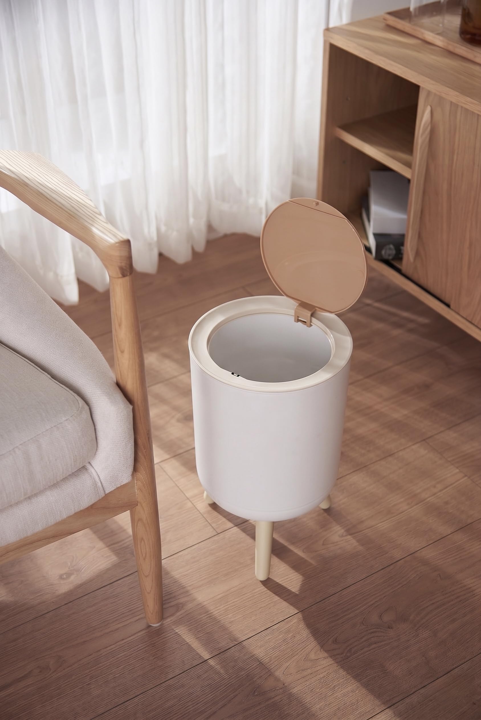 OCEANO Set 4 Cestini di Design con Gambe Pattumiere da Interno per Soggiorno, Bagno, Ufficio e Camera Organizzatori Stile Scandinavo Moderno 9L 7L 5L