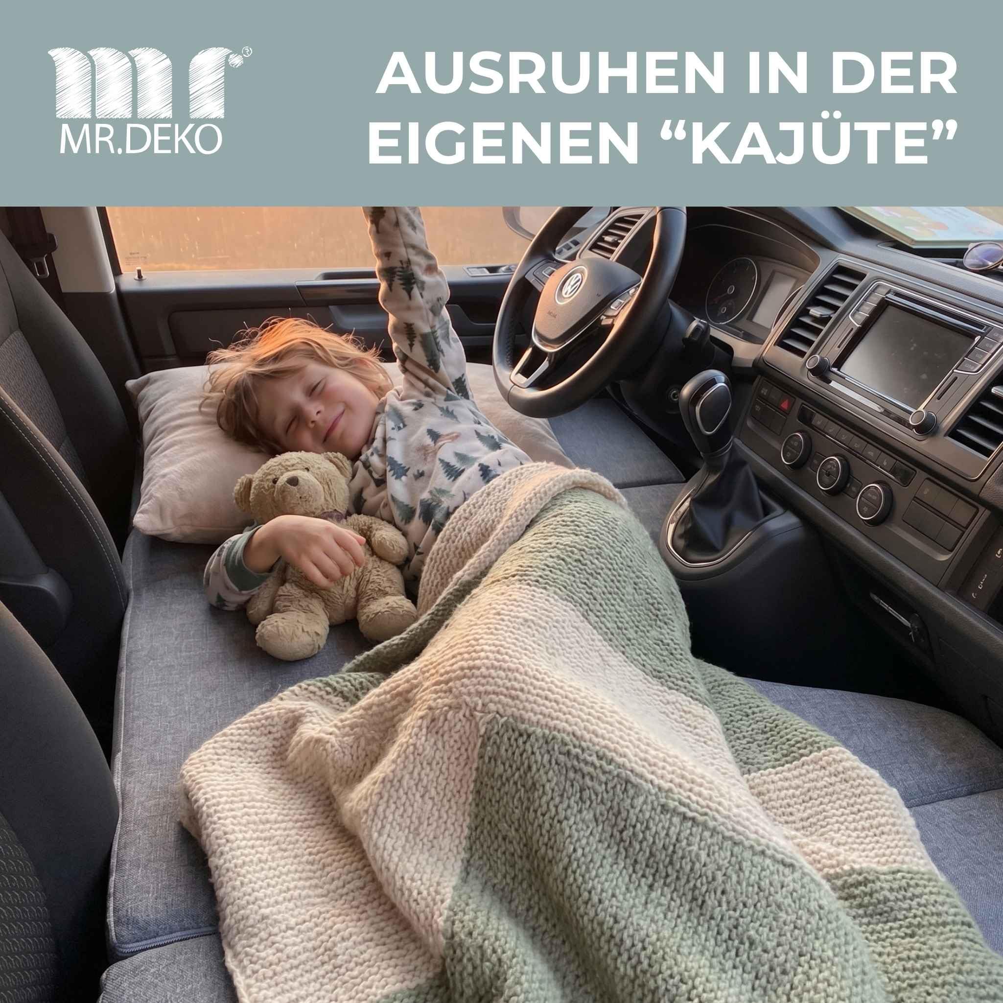 Camper´s Delight Kinderbett-Klappmatratze passend für VW T5 T6 T6.1 Matratze für den Fahrraum | Faltmatratze 145x70cm Camping-Zubehör | Faltbare Van-Campingmatratze Transporter
