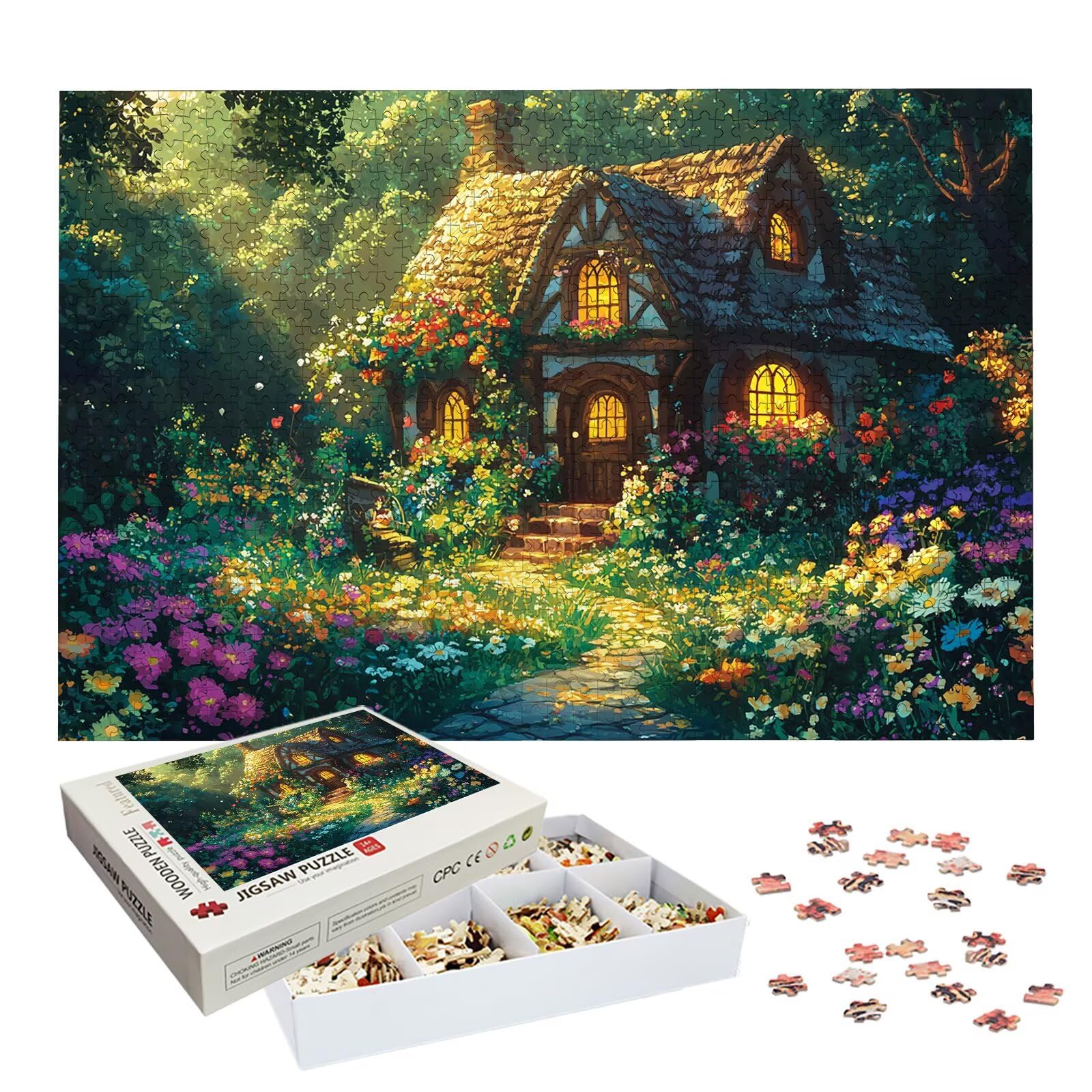 Puzzle 1000 Pezzi Giardino, Puzzle Paesaggio 1000 Pezzi Arte per Adulti e Bambini, Misura: 75x50 cm, Puzzles Legno per Adulti con Squisita Scatola di Imballaggio, Idea Regalo Donna, Regalo Uomo, -7969