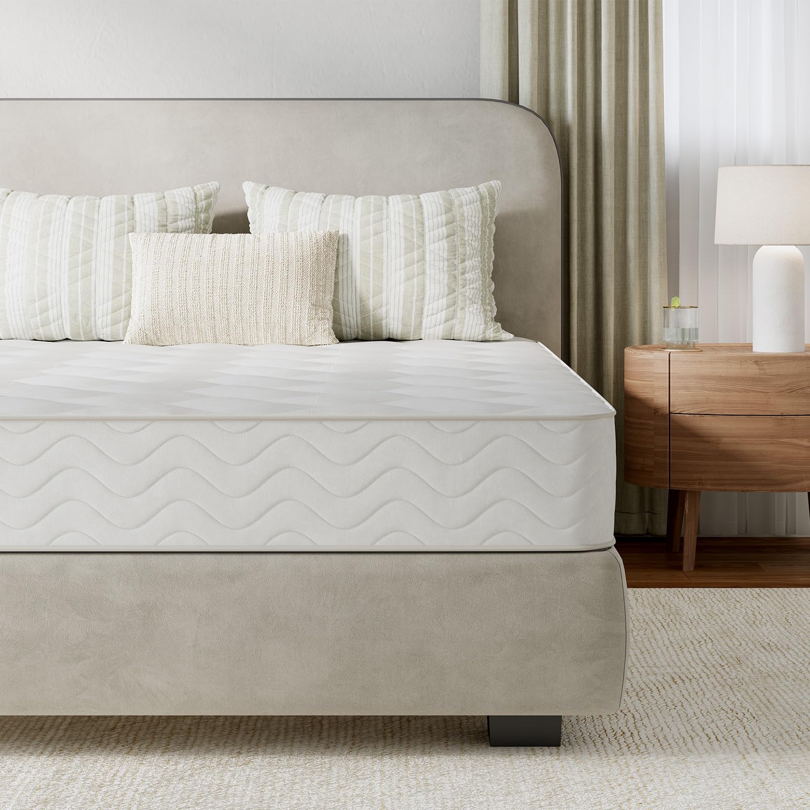 Novilla 4FT6 Double Pocket Sprung Mattresses 8 Inch Medium Soft Spring Mattress with Breathable Sprung System, Cool Touch Oeko Fabric 135x190x20cm, Medium Firm โ image 1