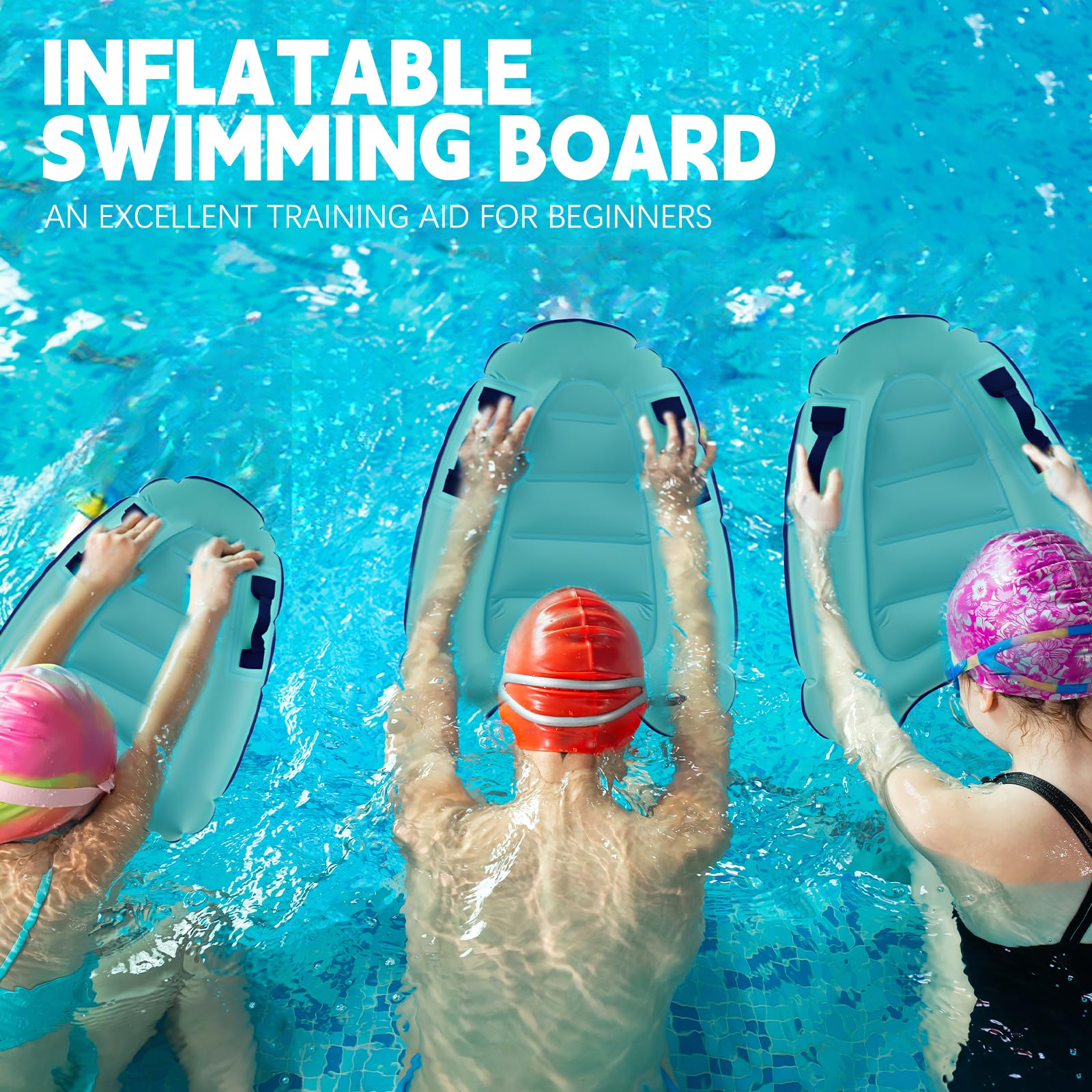 Shyllin Tabla de Surf Inflable para Niños 70 x 55 x 12 cm Bodyboard Hinchable con Asas Portátil