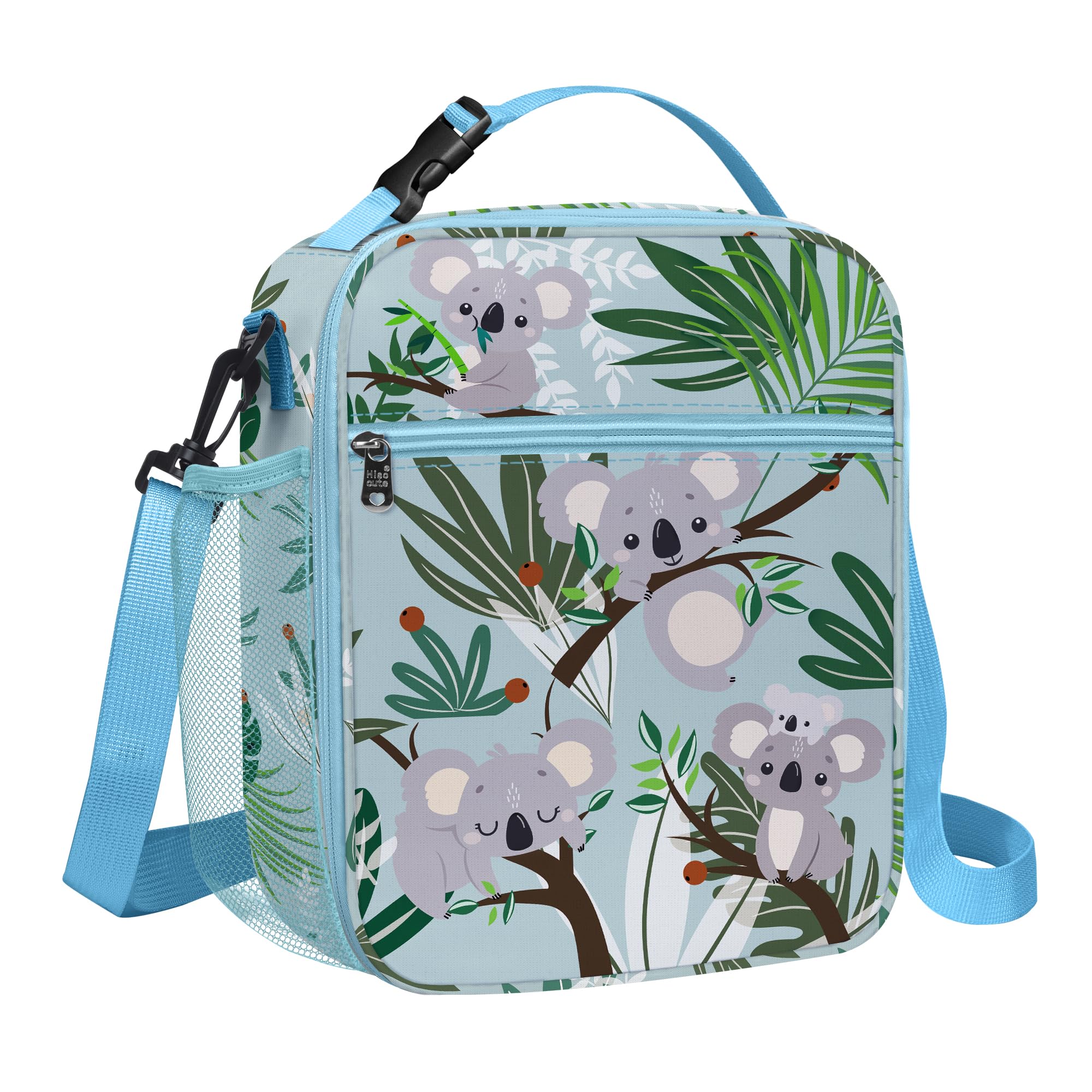 Clastyle Bolsa Termica Porta Alimentos Bebe Azul Koala, Bolsa Almuerzo Infantil Reutilizables con Correa, Bolsa Comida Niño Niña para Viaje Picnic Guarderia