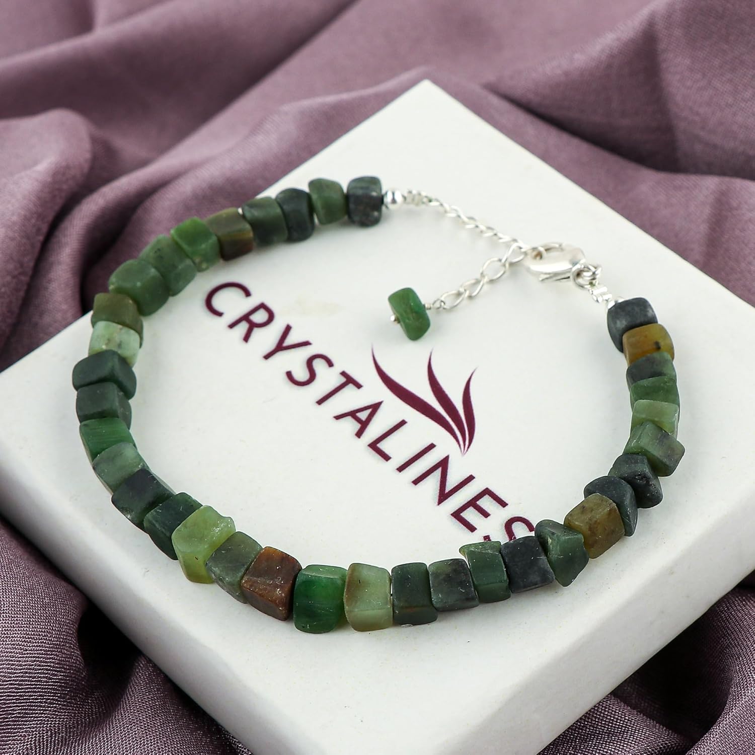AAA Grade Natural Raw Gemstone Dainty Bracelet, Untreated Crystals Rough Stones, Handmade Hypoallergenic Boho Jewelry, Silver Plated Bracelet, Birthstone, Gift for Women