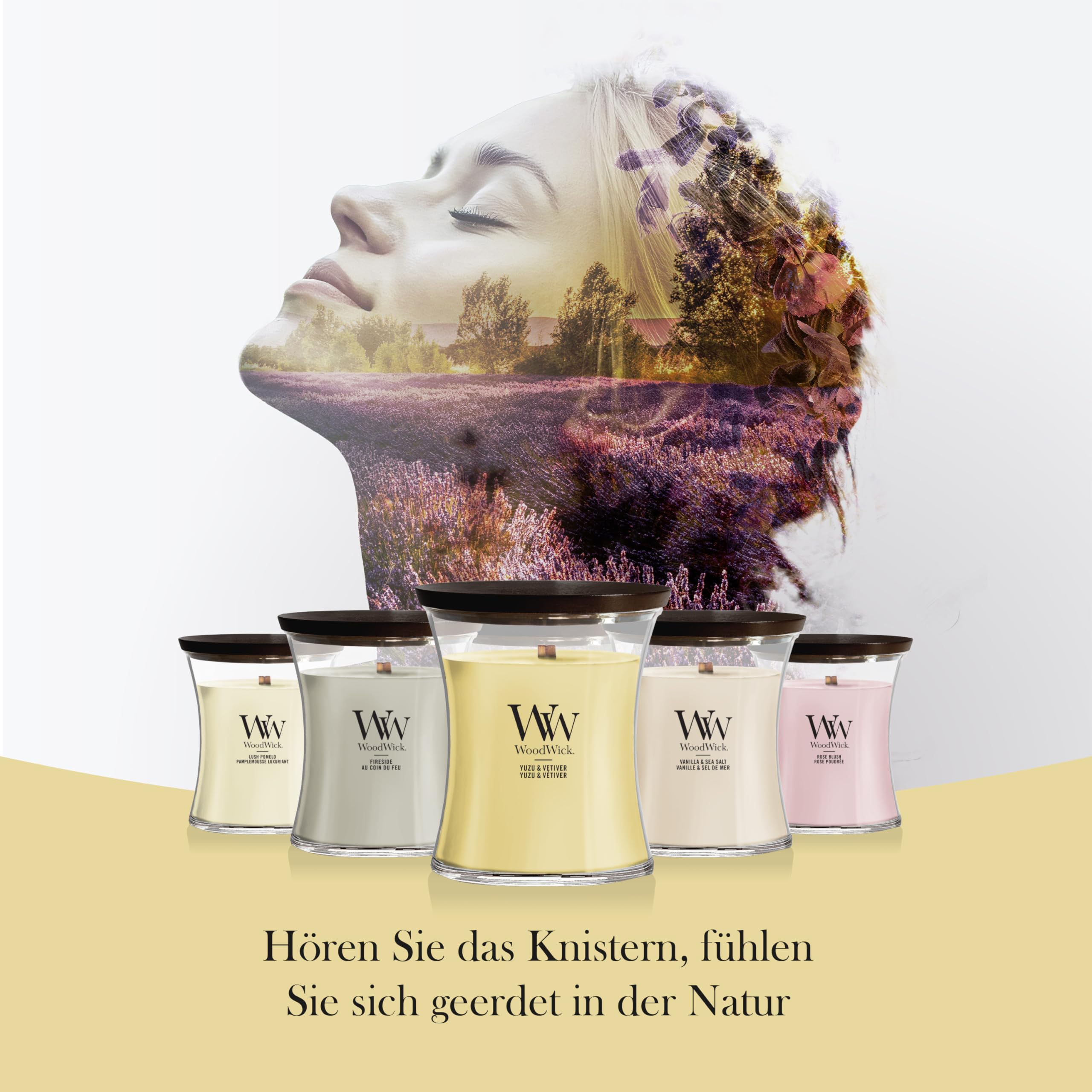 WoodWick | Ellipsenkerze | Yuzu & Vetiver | Tolles Geschenk für Frauen
