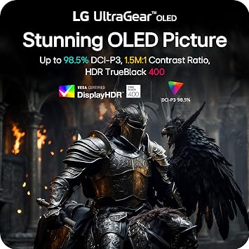 LG 45GX950A-B 45-inch Ultragear 5K2K WUHD (5120 x 2160) OLED Curved Gaming Monitor, Dual-Mode, 165Hz, 0.03ms, NVIDIA G-Sync, AMD FreeSync Premium Pro, HDR True Black 400, USB Type-C 90W, DP2.1