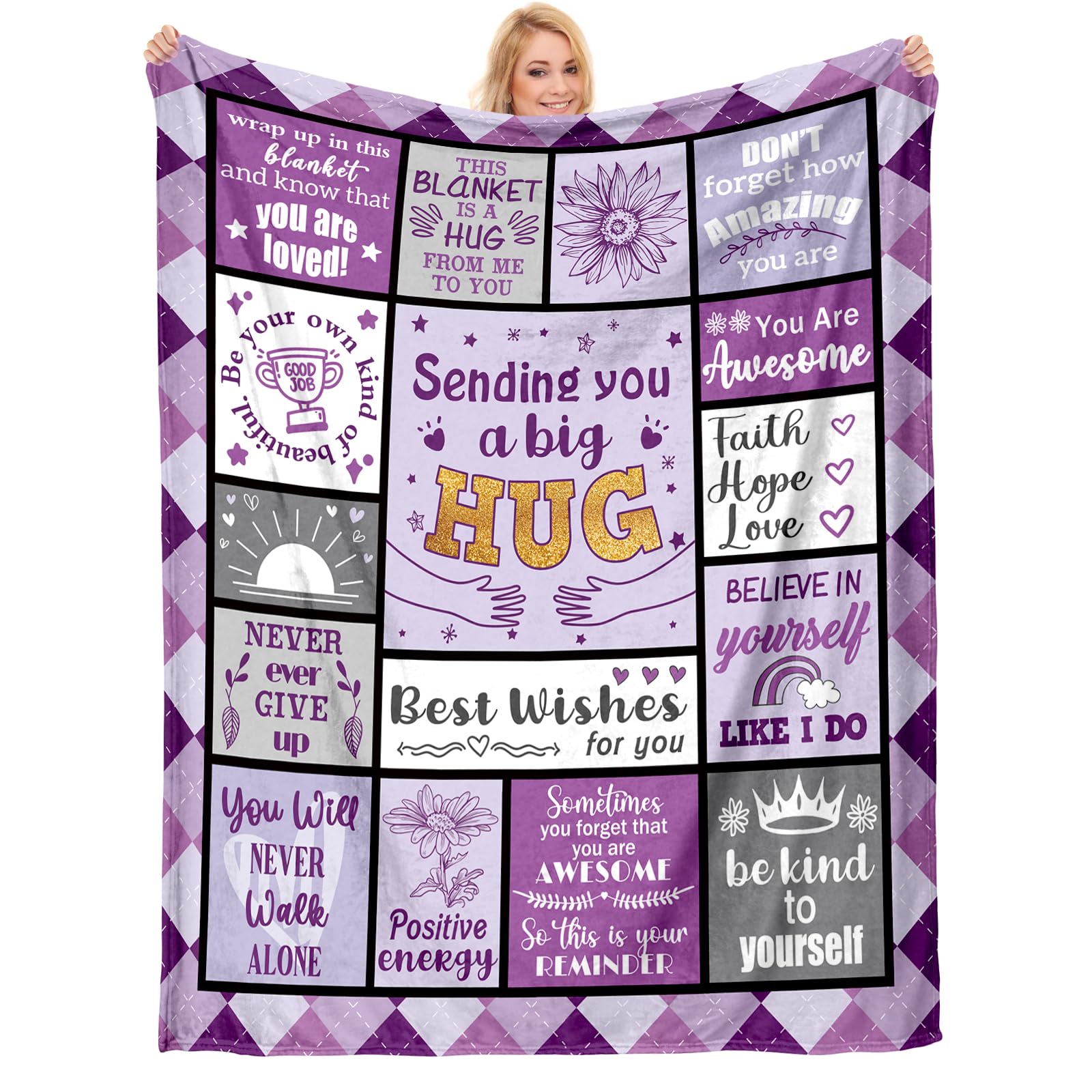 Couverture câline pour canapé et lit cadeau de rétablissement femme cocooning