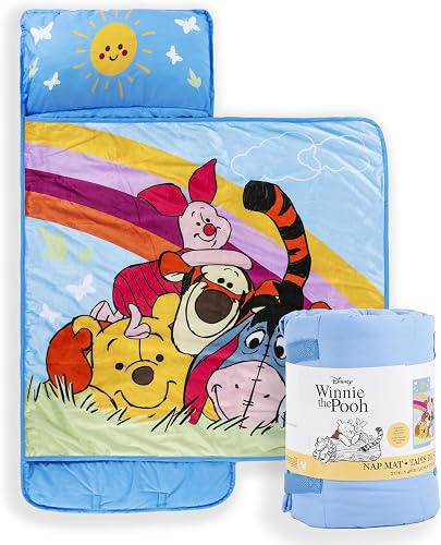 Disney Winnie the Pooh Cartoon Kids Nap Mat Sleeping Bag for Kids, Multi