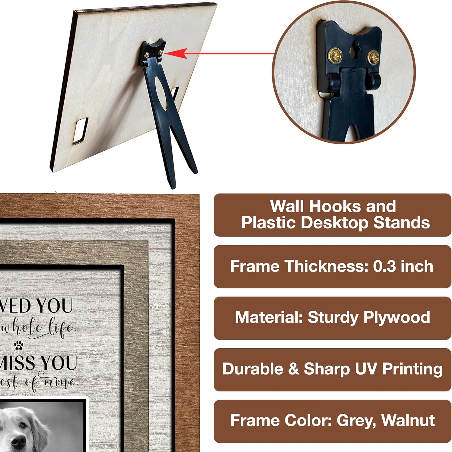 Personalized Dog Memorial Picture Frame Remembrance Gifts for Loss of Loved Pet Collar Plaque In Loving Memory of Dog and Cat Sympathy Gifts Pawprints Pet Decorations Hanging Wall Art