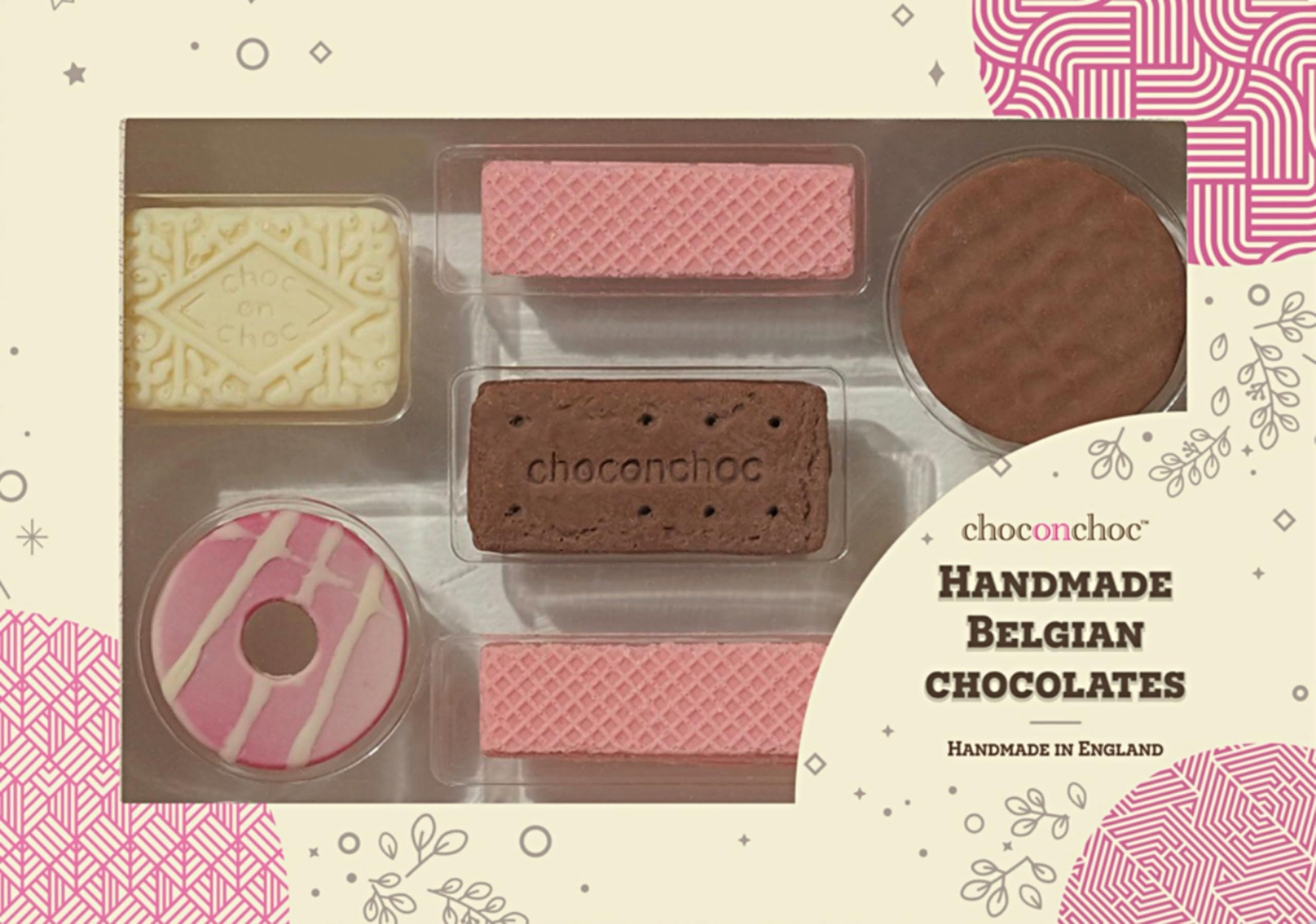 Choc on Choc Chocolate Tea & Biscuit Hamper, Handmade Belgian Chocolate Gift, Luxury Treat for Birthdays, Celebrations, 450g