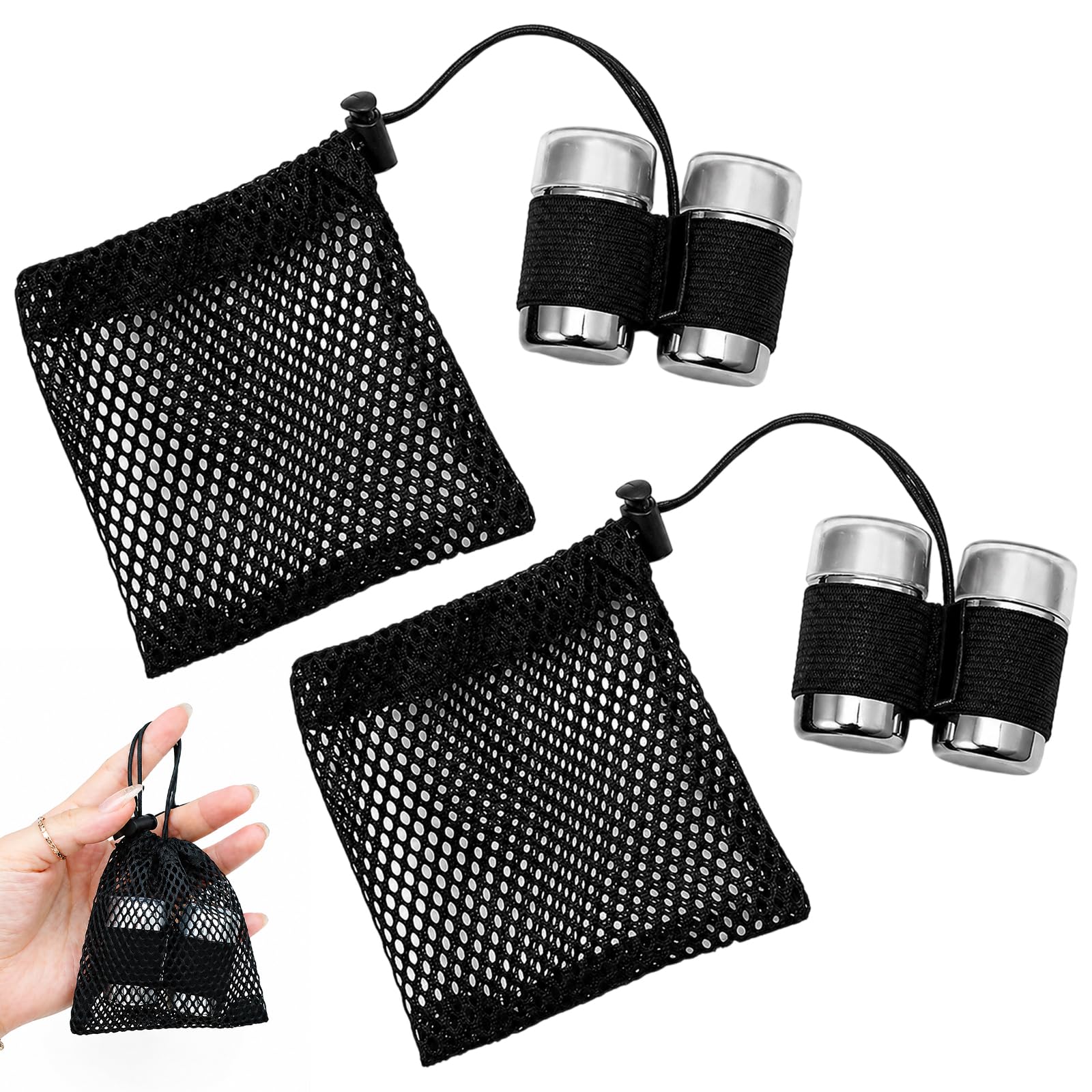 Camping Salt and Pepper Set, 2-in-1 Travel Condiment Containers, Compact Mini Shakers with Secure Lids for Outdoor Adventures, Portable Seasoning Solution for Picnics and Hiking