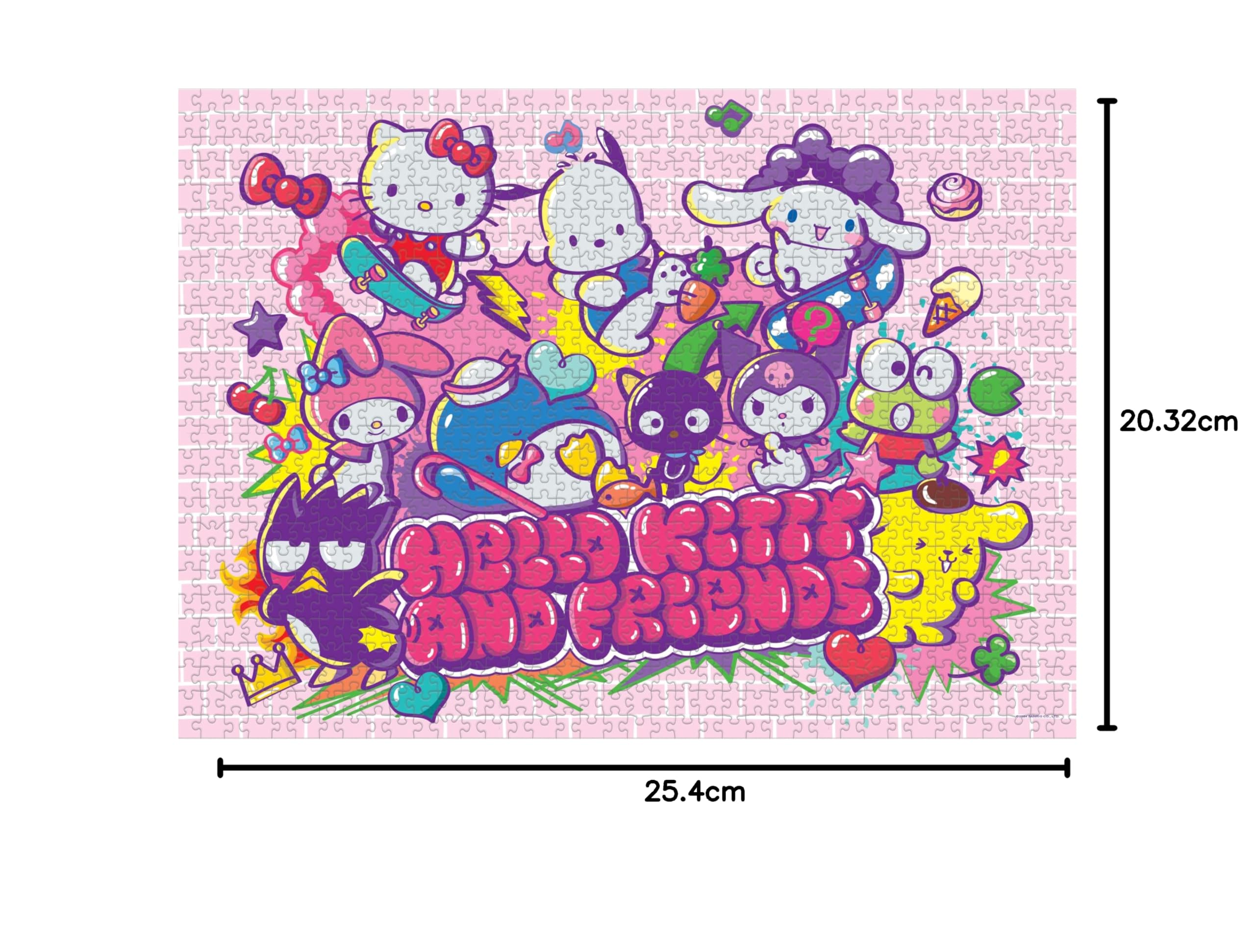 USAopoly Hello Kitty and Friends “Tokyo Skate” 1,000 Piece Jigsaw Puzzle | Collectible Puzzle Artwork Featuring Hello Kitty, Pochacco, Keroppi & More | Officially-Licensed Sanrio Puzzle & Merchandise