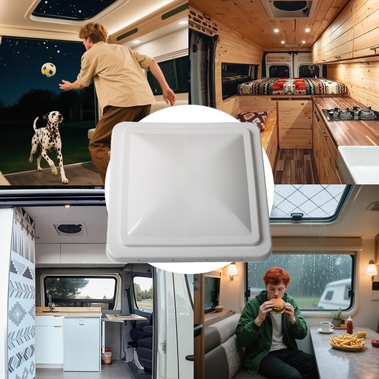 Genérico Reemplazo De Ventilación De Techo Para Autocaravana - Campana De Ventilación Para Furgoneta | Impermeable 35 cm para Furgoneta Casa Rodante Conversión Autocaravana Techo Camping