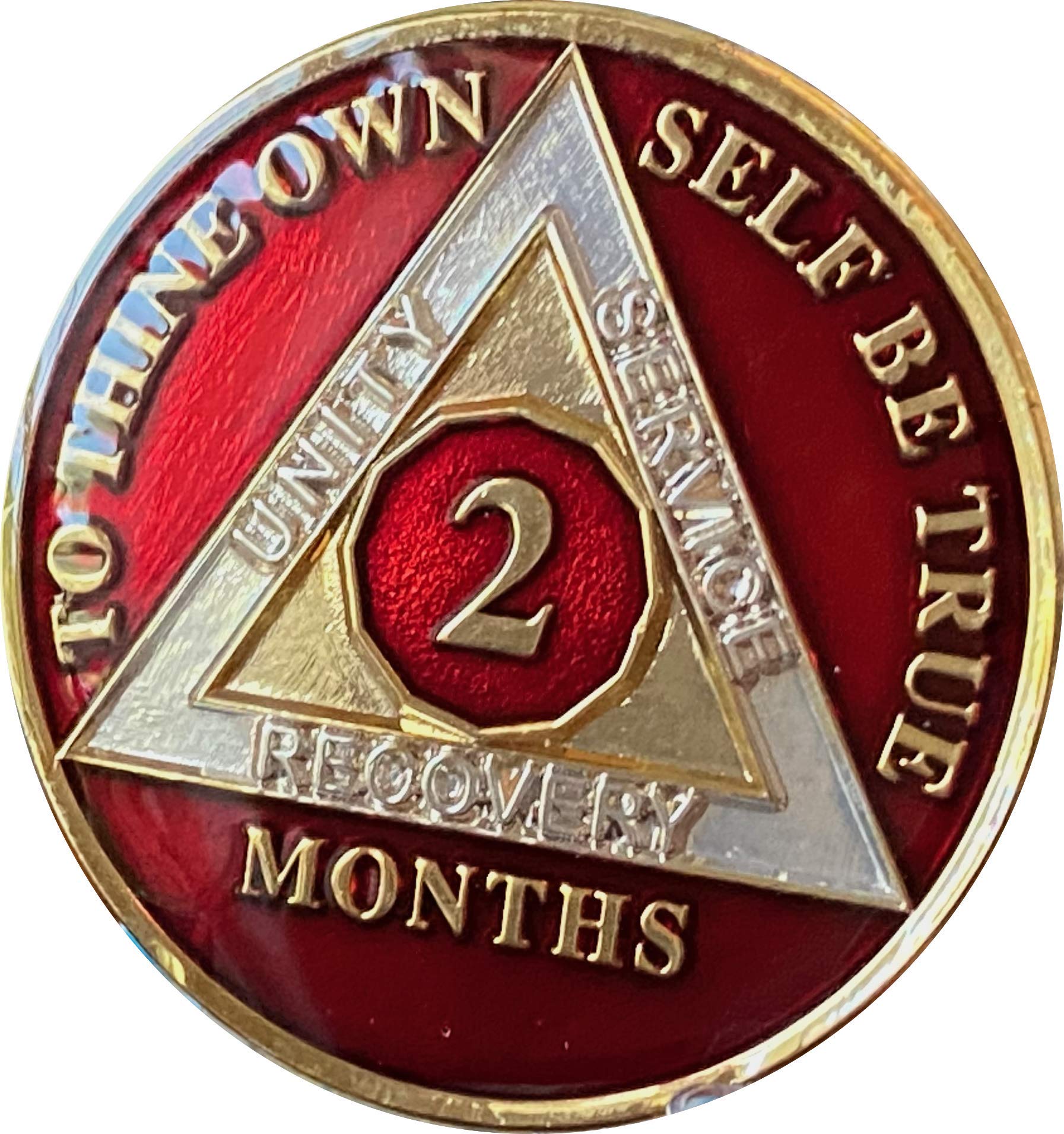 Ranger Industries 2 Month AA Medallion Metallic Mandarin Red 60 Day Sobriety Chip