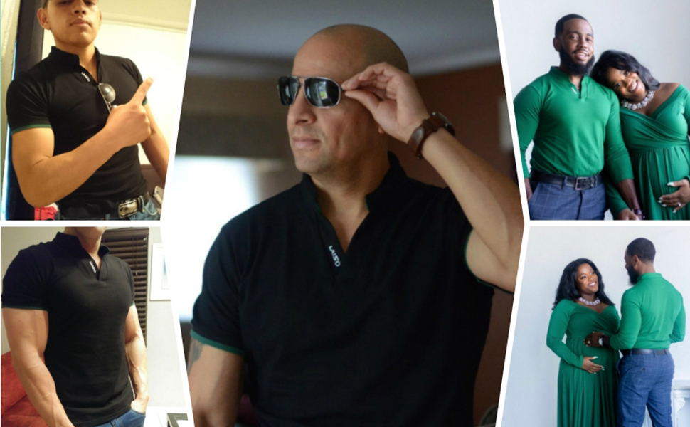 Camiseta polo para hombre LOGEEYAR, cuello polo, manga corta, ajuste slim, 95 % algodón y 5 % spandex miniatura 7