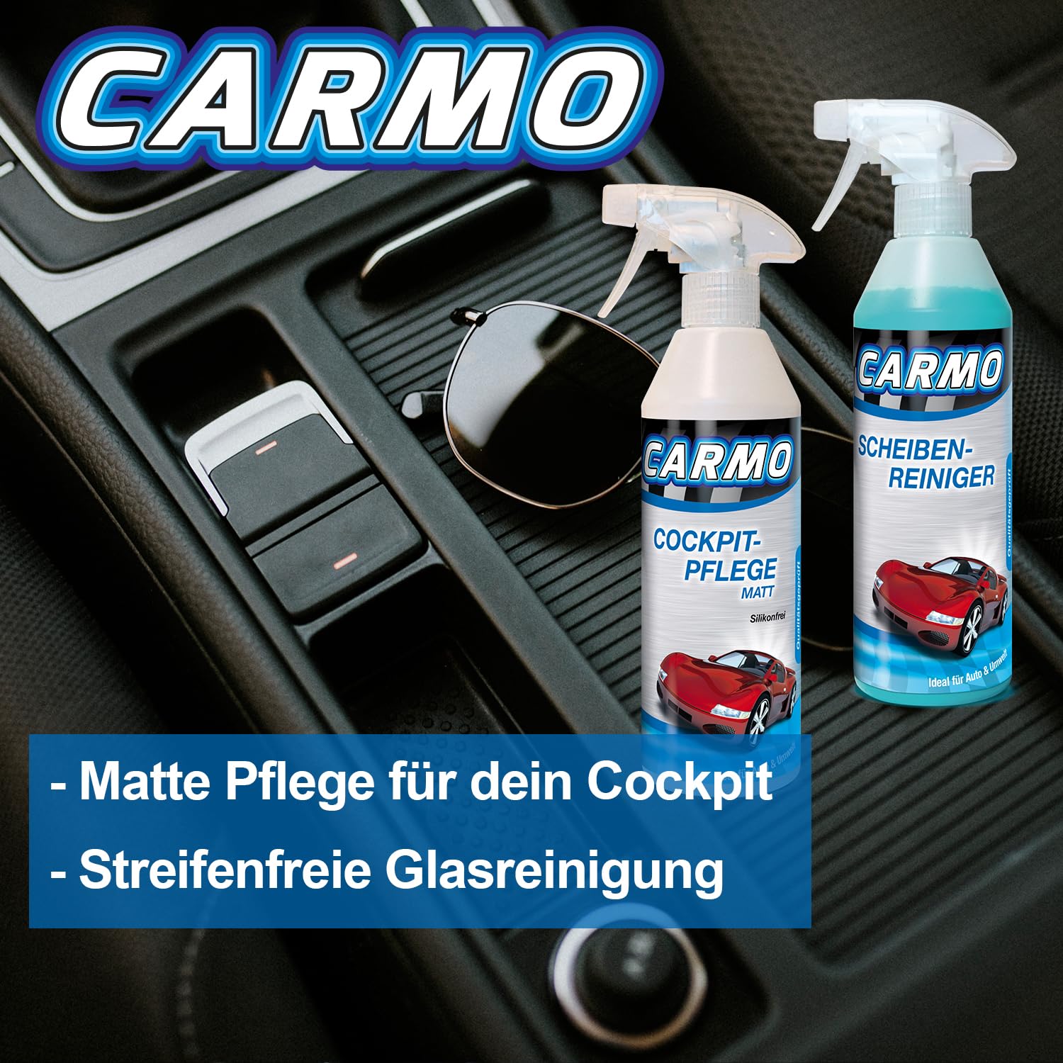 CARMO Autopflegeset Premium | 14-teilig | Außen- und Innenreinigung | Komplettset zur Fahrzeugwäsche | Geschenkset | inkl. Mikrofasertuch | inkl. Aufbewahrungseimer