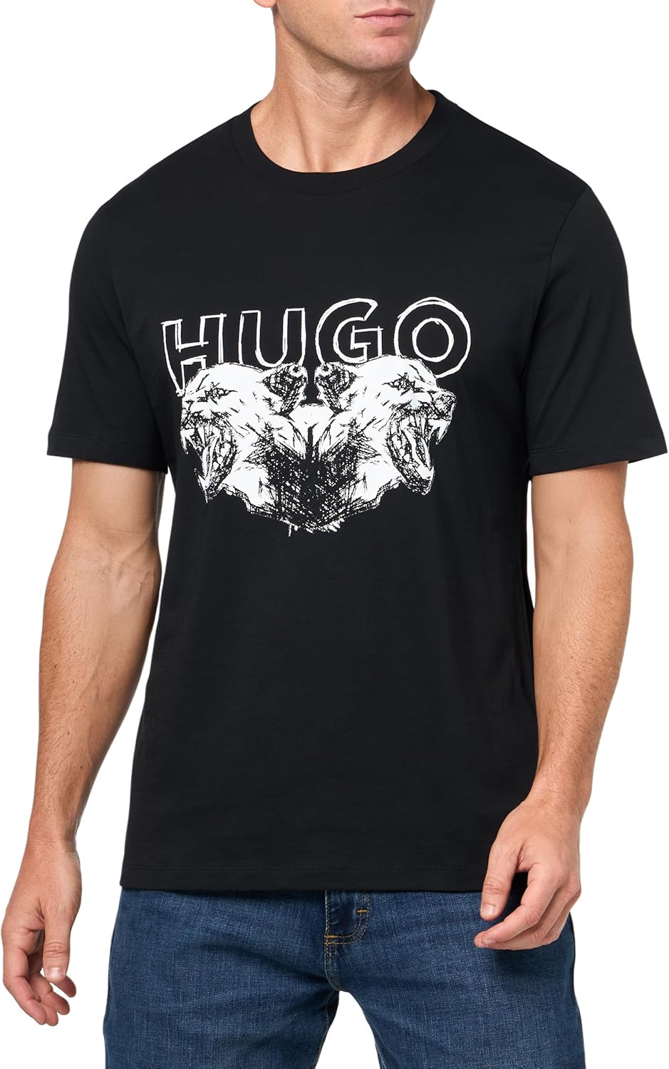 Hugo Mens Big Logo Wolf Graphic T-Shirt