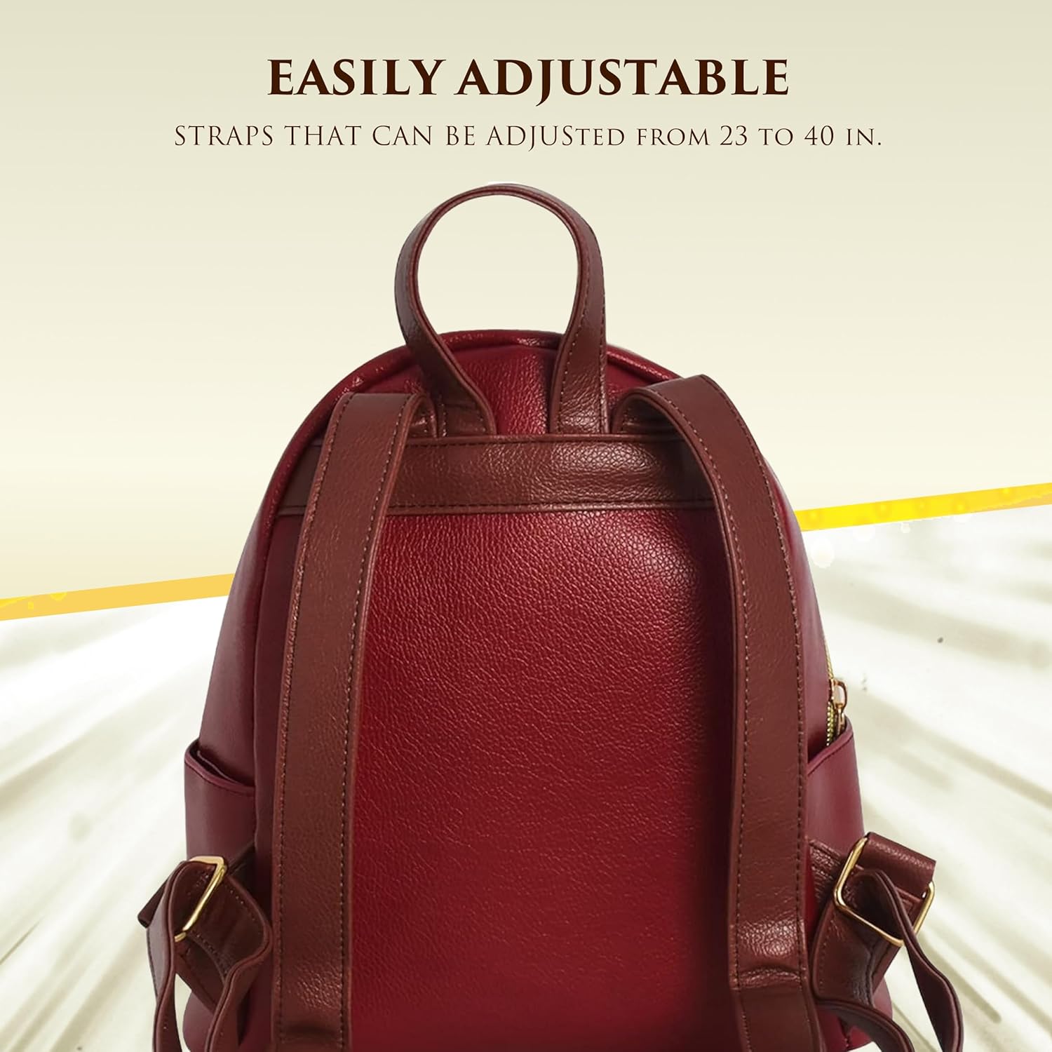 Harry Potter Mini Backpack, Platform 9-3/4 Hogwarts Express Small Travel Bag for Men and Women, Adjustable Straps, Burgundy, 9 Inch