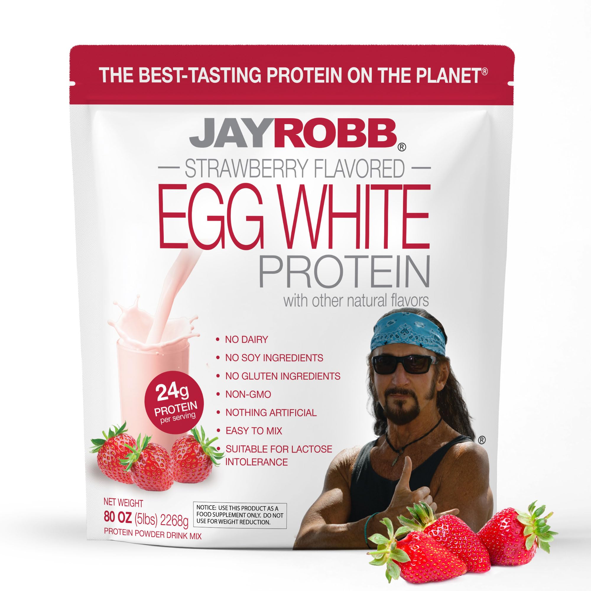 JAYROBB Unflavored Egg White Protein 80 oz, 5 Pound Bag — Amazon image 7