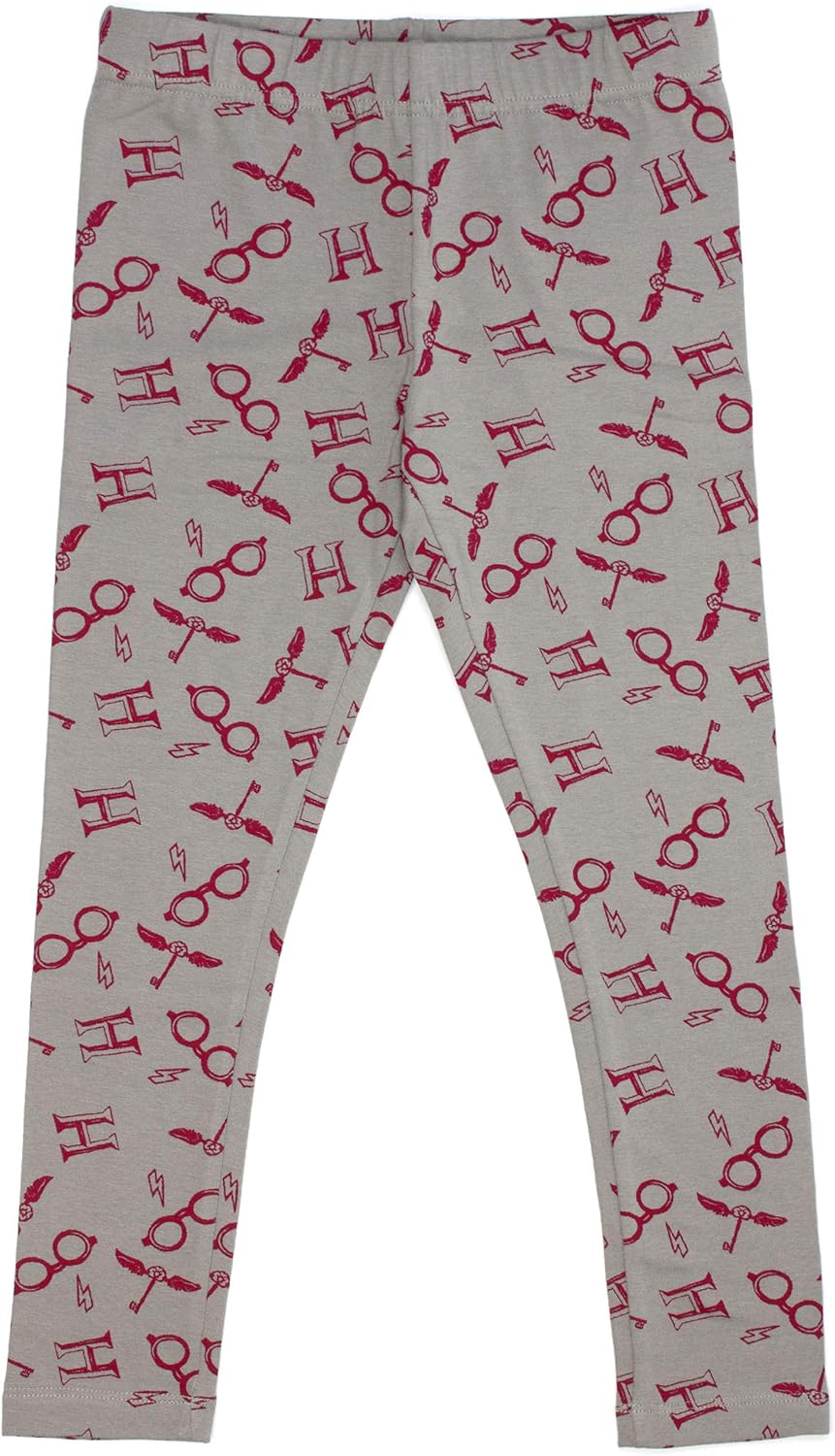 Harry Potter Hogwarts Crest Glitter Print Girl's Long OR Short Leg Pajamas