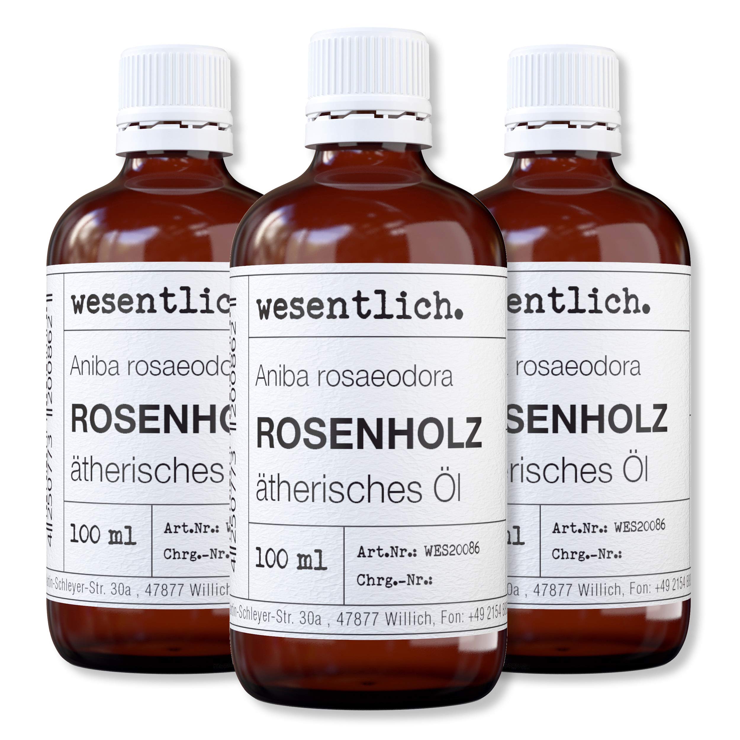 wesentlich. Rosenholzöl - ätherisches Öl - 100% naturrein (Glasflasche) - u.a. für Duftlampe und Diffuser (3x100ml)