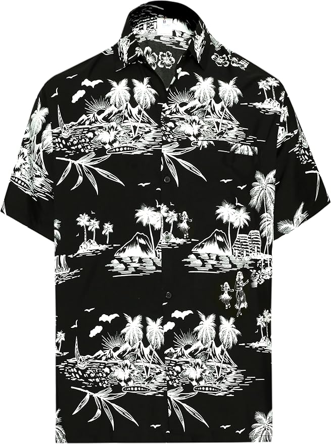 LA LEELA Mens Hawaiian Shirts