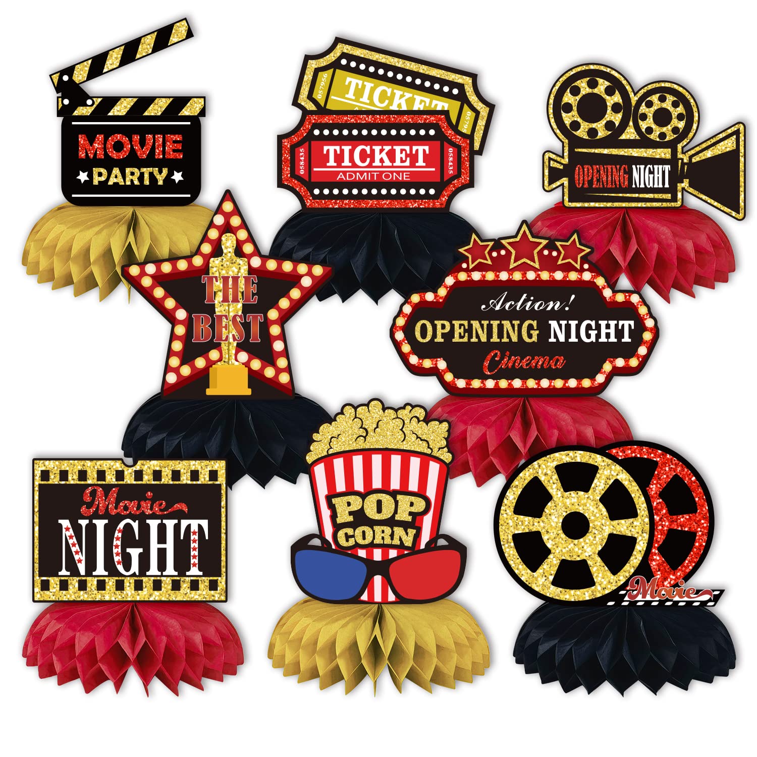 Movie Centerpiece, 8 Pieces Movie Night Birthday Party
