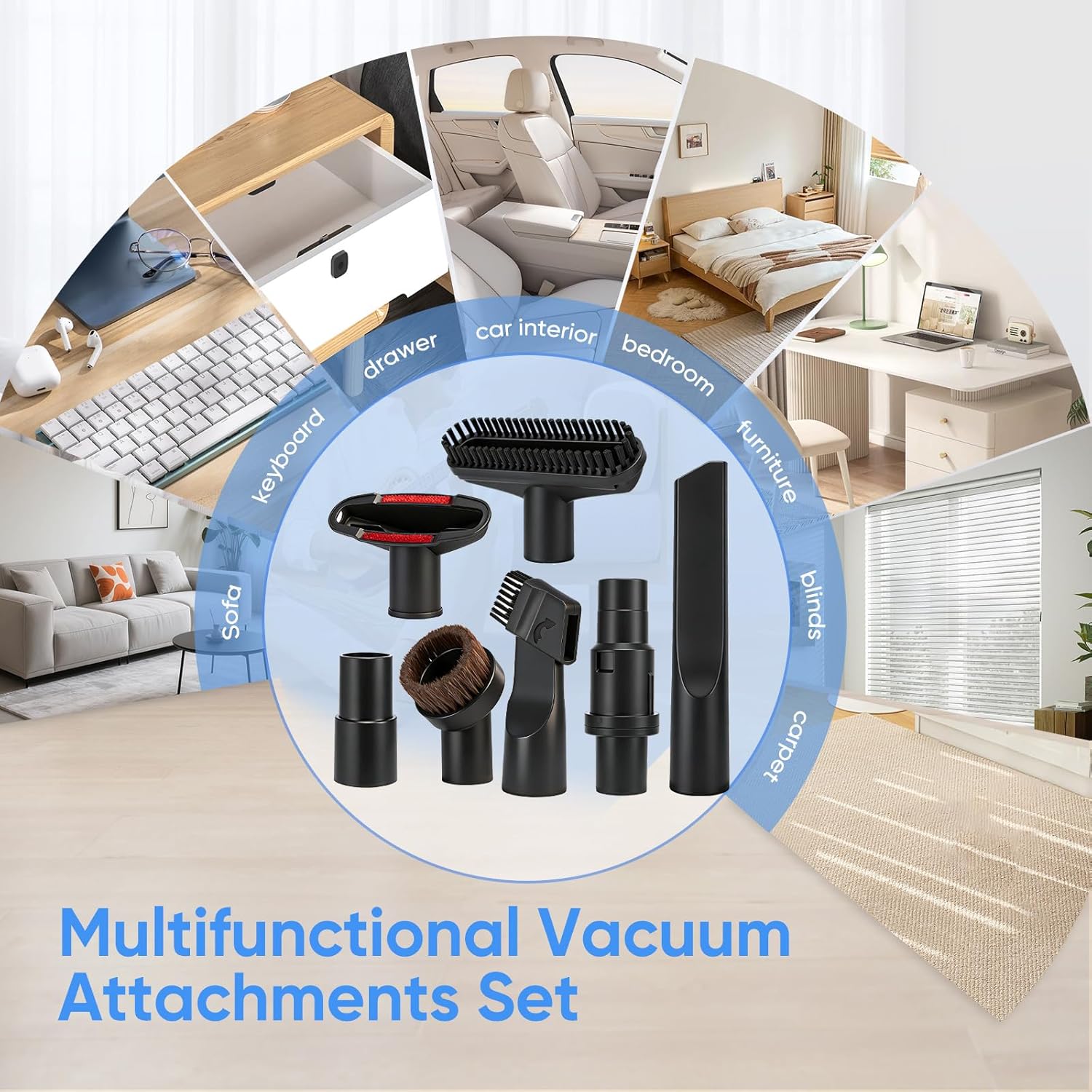 Vacuum Attachments Set Compatible with Shark Navigator Lift Away NV350,NV351,NV352,NV355,NV356,NV360,Rocket HV301 HV322 HV371 Series Vacuum.1 1/4"(32mm) Vacuum Replacement Parts.7 Pcs.