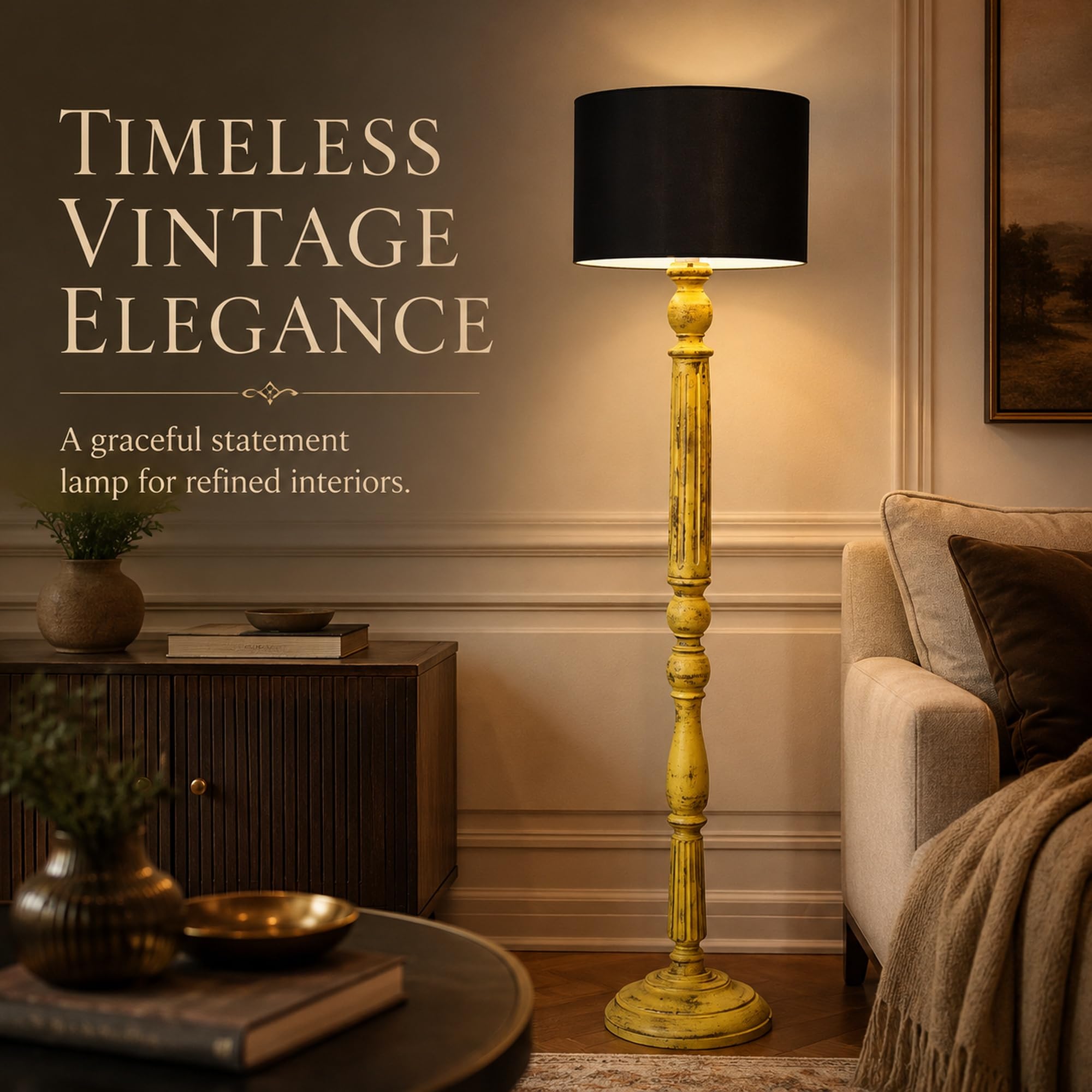 Tu Casa Mango Wood Floor Lamp - Modern Home Lighting -2