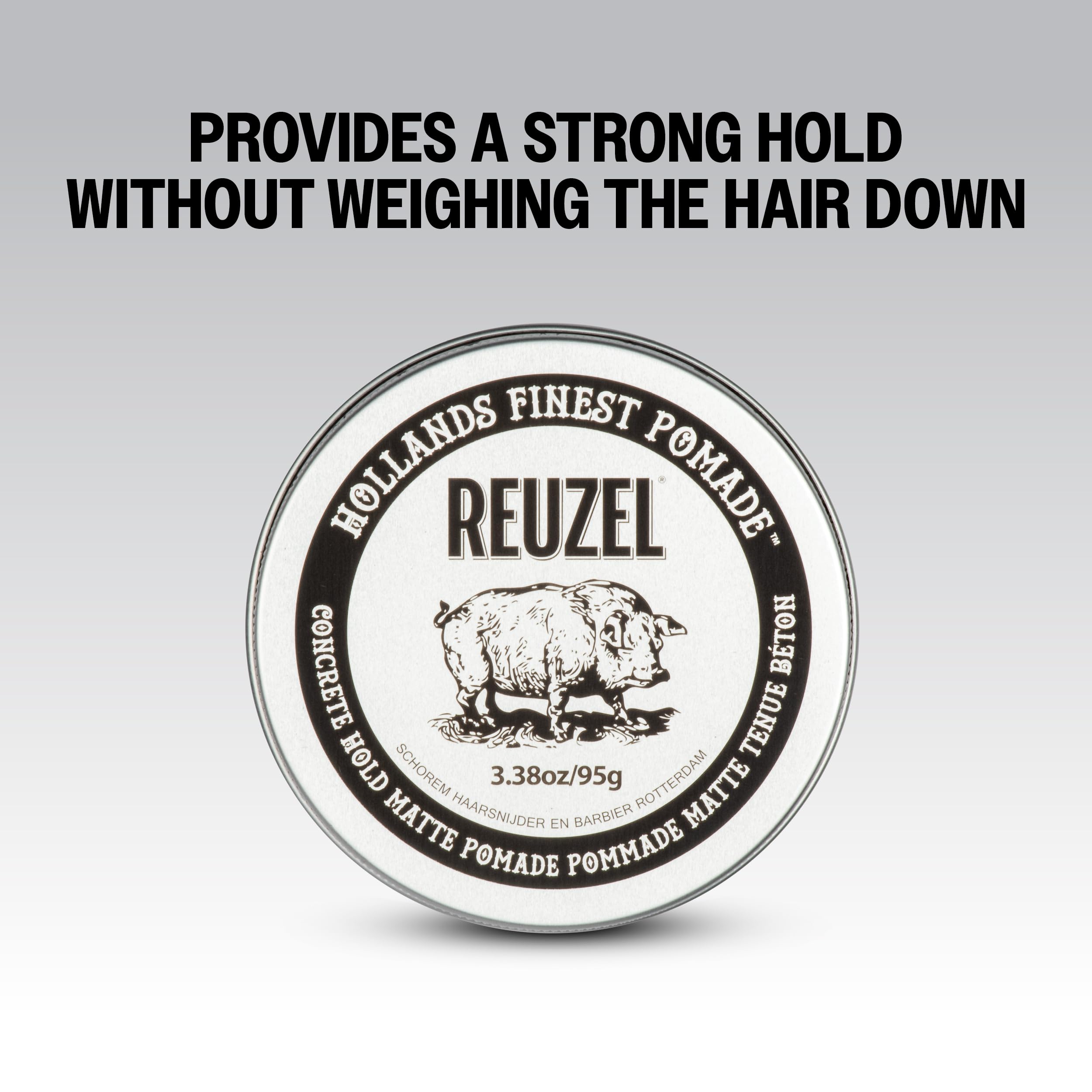 Reuzel Pommade mate à tenue concrète, pommade à tenue extra ferme pour une coiffure forte et naturelle 3,38 oz/95g
