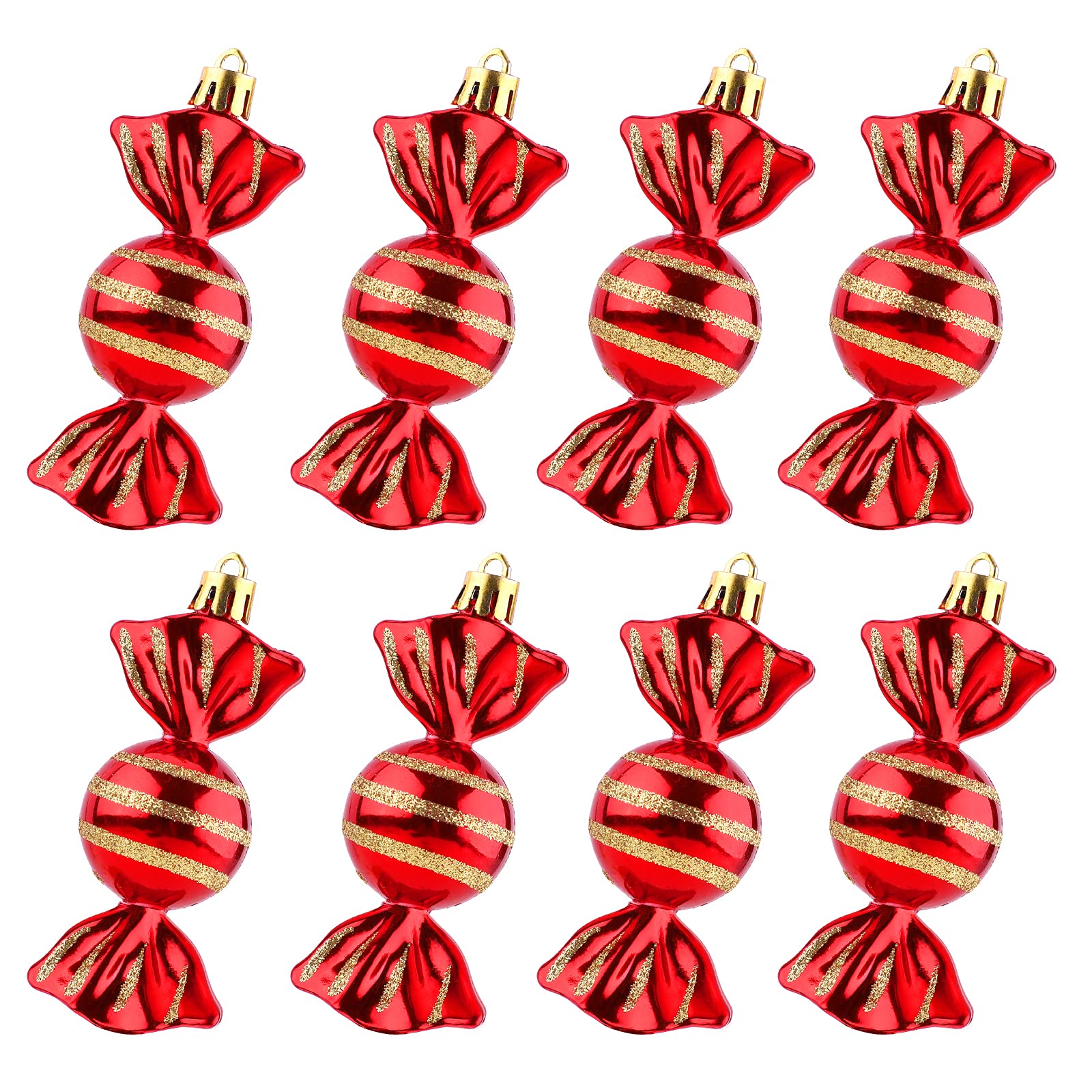 Gukasxi 8 Pcs Christmas Hanging Ornaments 10cm Christmas Tree Sweetie Baubles Decorations Xmas Sweets Candy Hanging Pendant Decorations for Festive Holiday Christmas Decoration