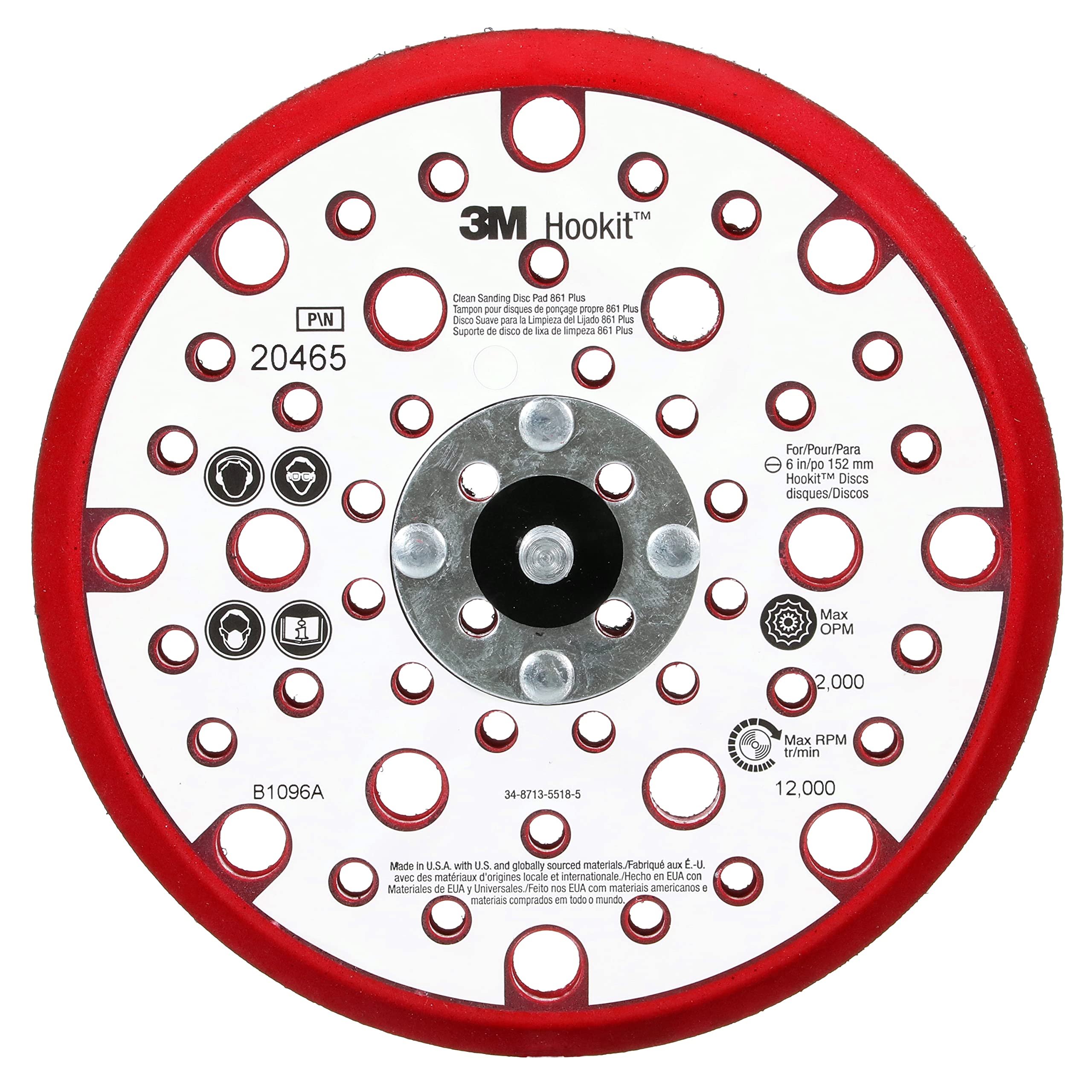 3M Xtract Platorello per finitura a profilo basso, 152 mm x 9.52 mm x 15.8 mm, 53 Hole, PN 20465