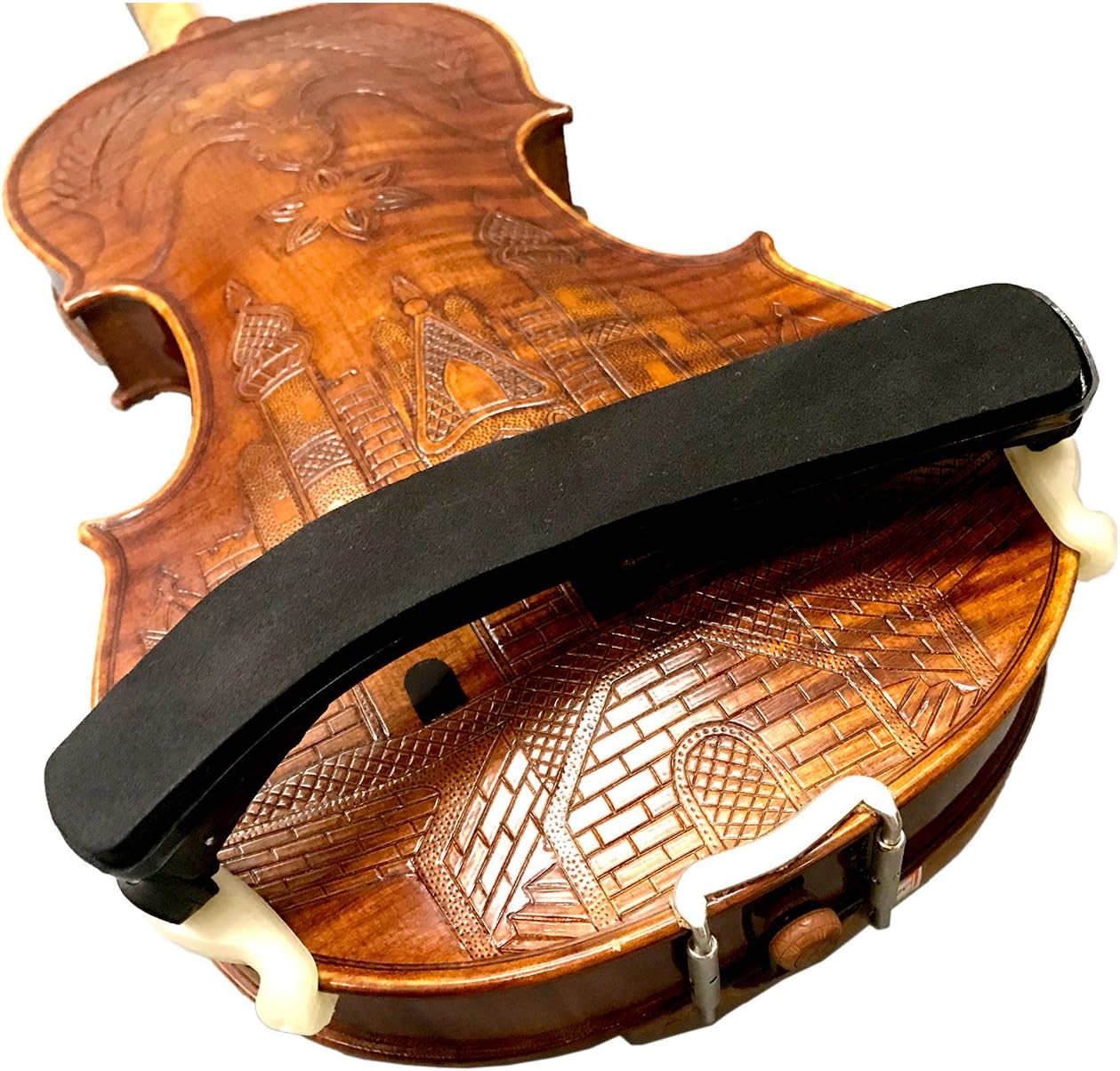 Paititi Portable Shoulder Rest for 4/4, 3/4 Violin Adjustable Feet Foam and Rubber (3/4-4/4, White Feet)