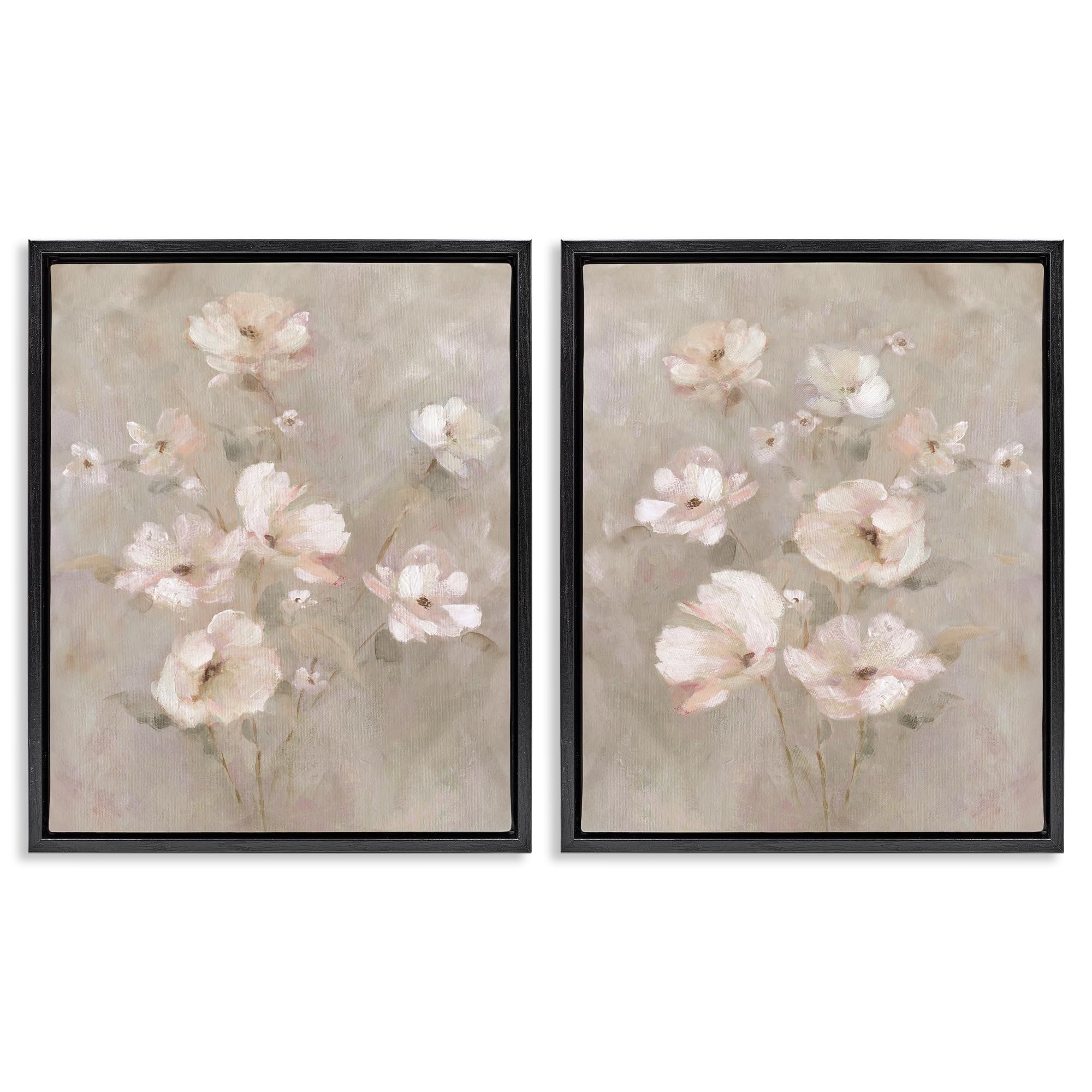Stupell Industries Blush Cherry Blossom Bouquet_v1 'Arranged Blush Blossoms', 2Pc Floating Frame Art Set 2, Black, 25 X 31 Inches, Easy To Hang And Sturdy, Made In Usa, By Carol Robinson