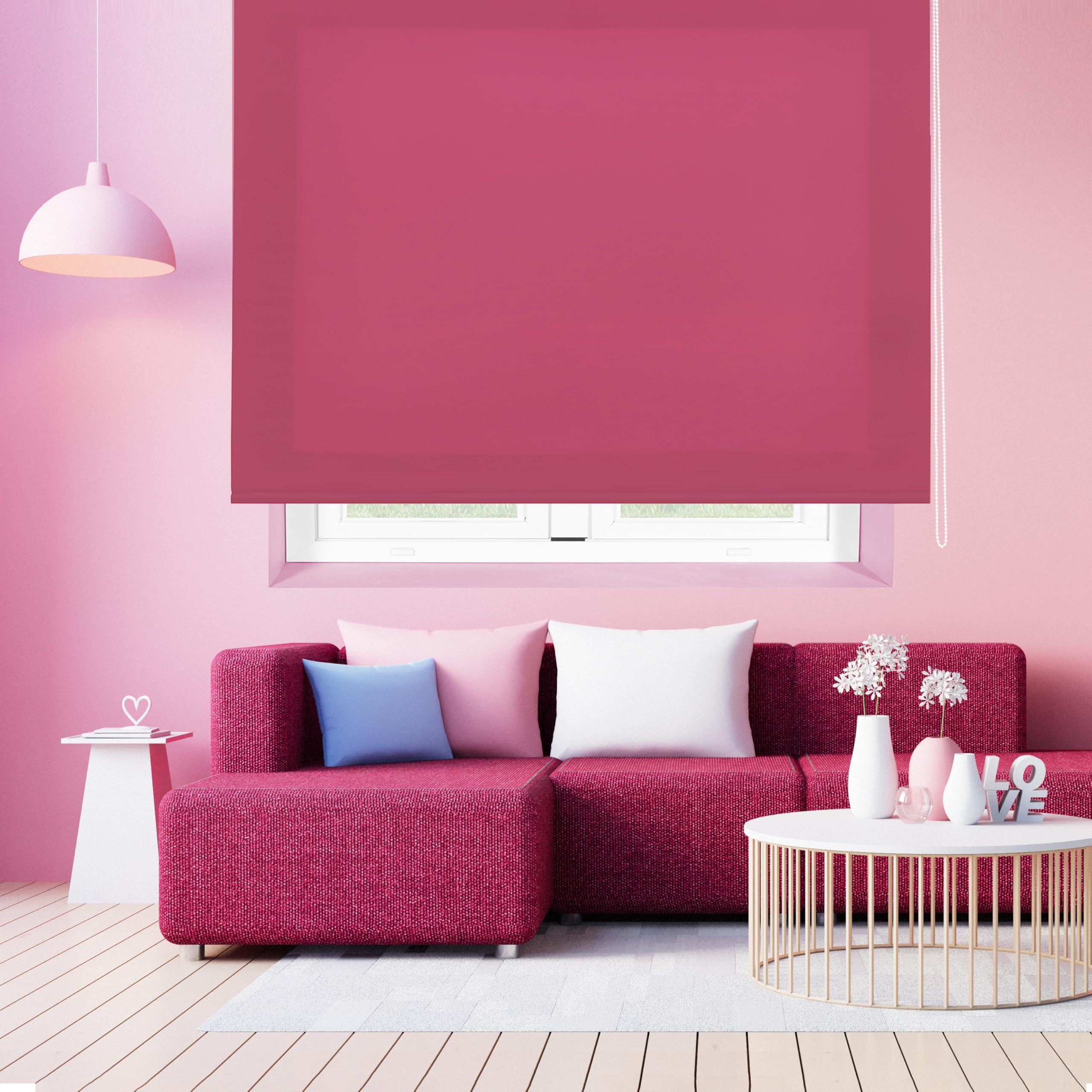 Blindecor Ara | Lichtdurchlässiges Rollo | Fliederfarben | 100 x 175 cm (BxH) | Stoffgröße 97 x 170 cm | Rollos für fenster