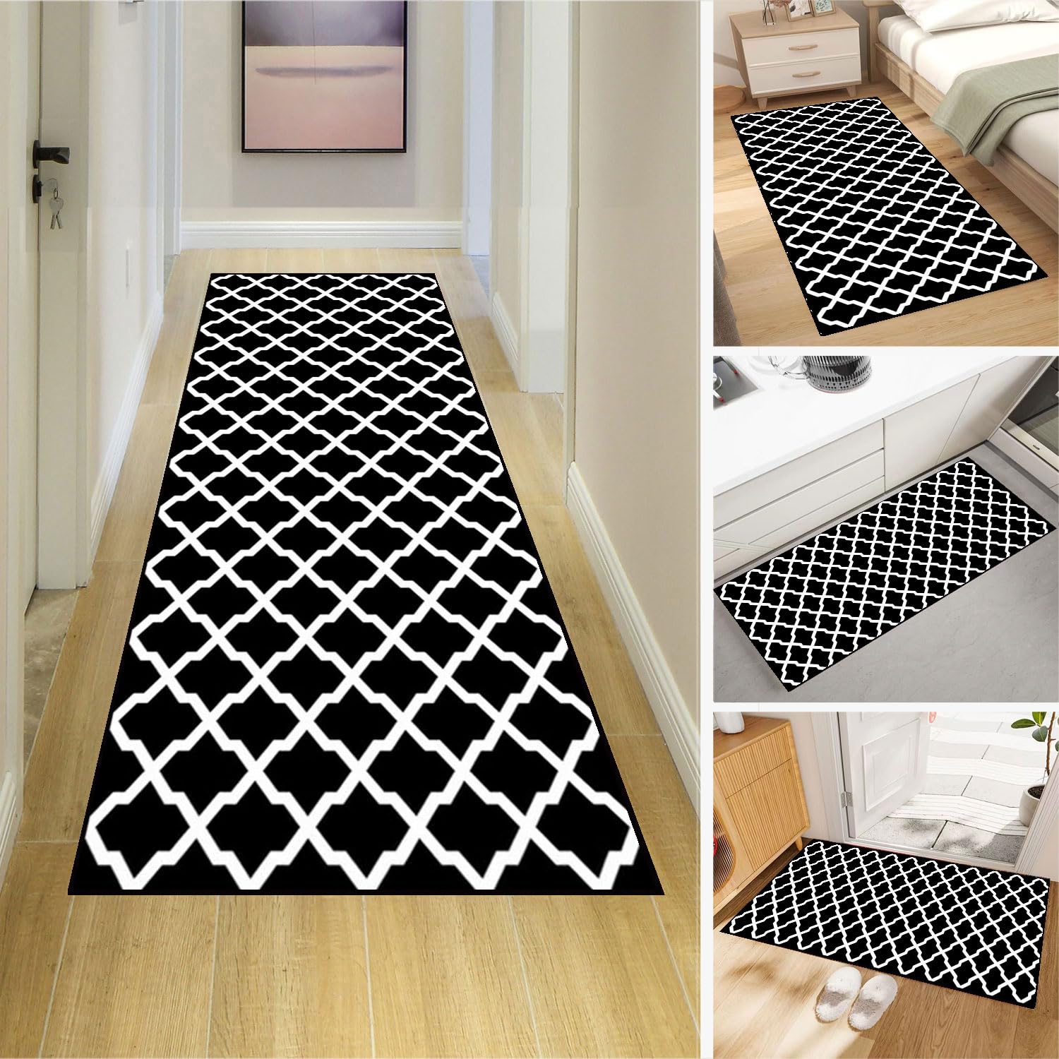Dmkjdzsw D Mkjdzsw Carpet Runner，Non Slip Backing For Kitchen Floor，Long Hallway Hall Runner Narrow Rugs - Cotton Pile -80 * 450Cm