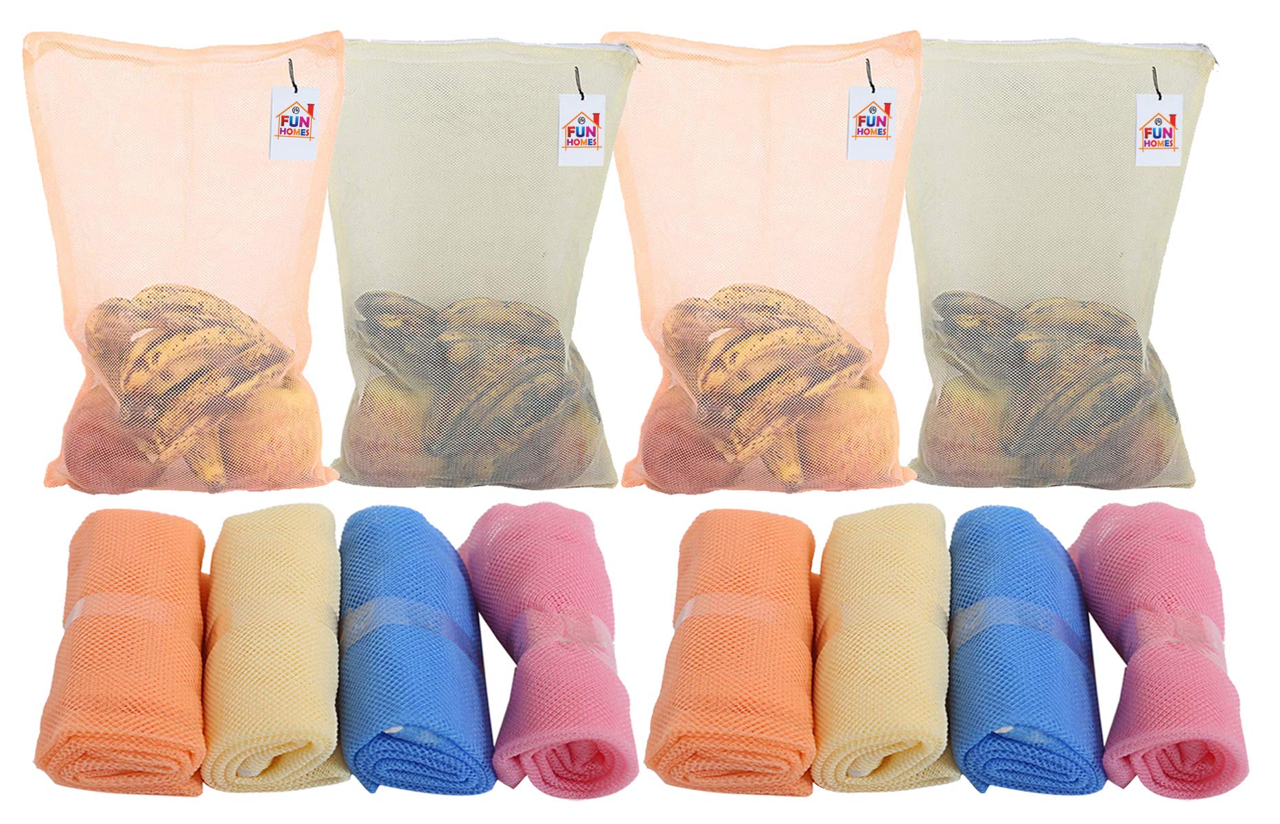 Fun Homes 12 Pieces Reusable Mesh Fridge Storage Bags for Fruits and Vegetables (Multi) (B08JVR2FQY) Amazon Price History, Amazon Price Tracker