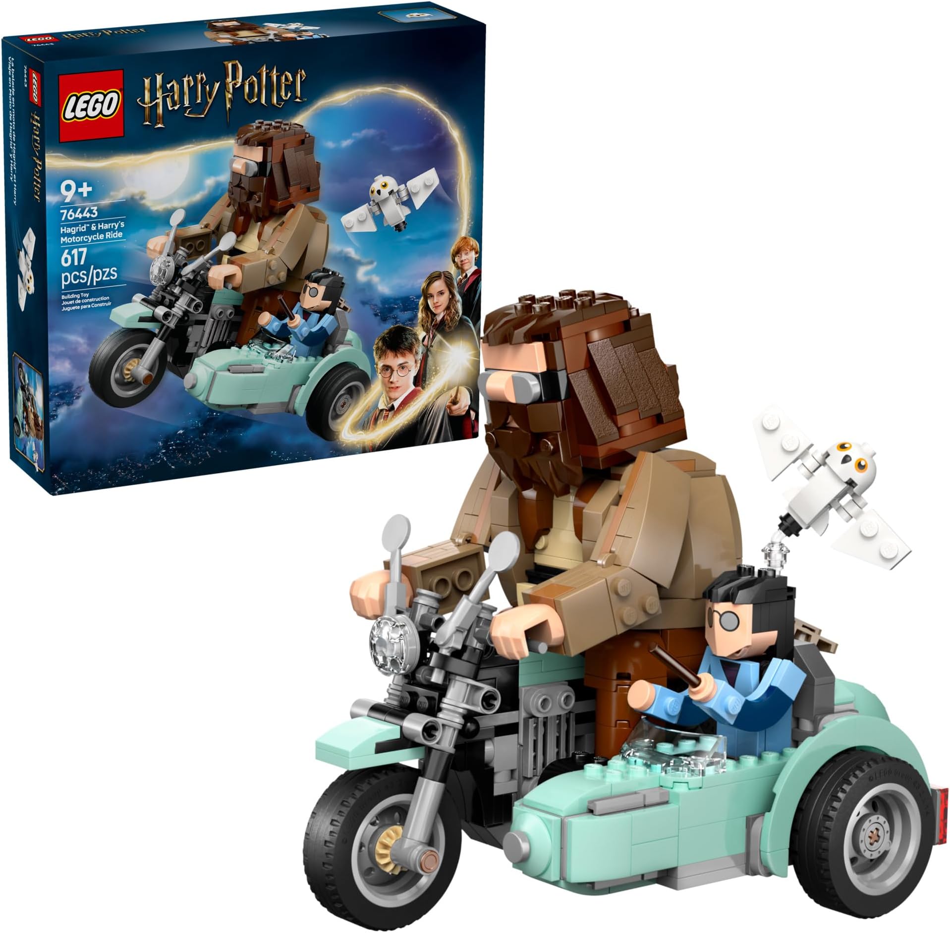 Harry Potter Hagrid & Harry's Motorcycle Ride Building Toy - Kids Motorcycle Toy for Boys and Girls, Harry Potter Fans, Ages 9+ - Gift Idea for Birthdays - 76443