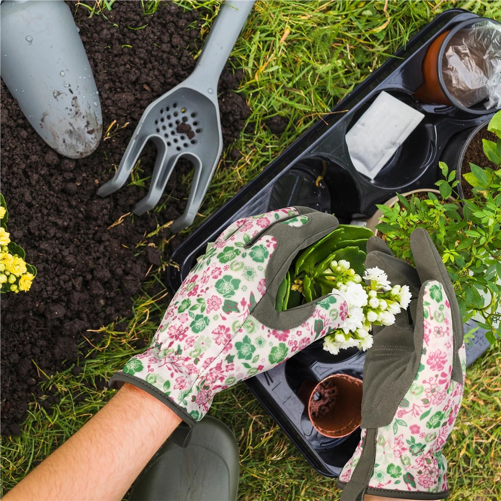 Gants de jardin résistants aux épines, gants travail désherbage, respirants, à la perforation for le quotidien, creuser et planter des fleurs Pour le jardinage