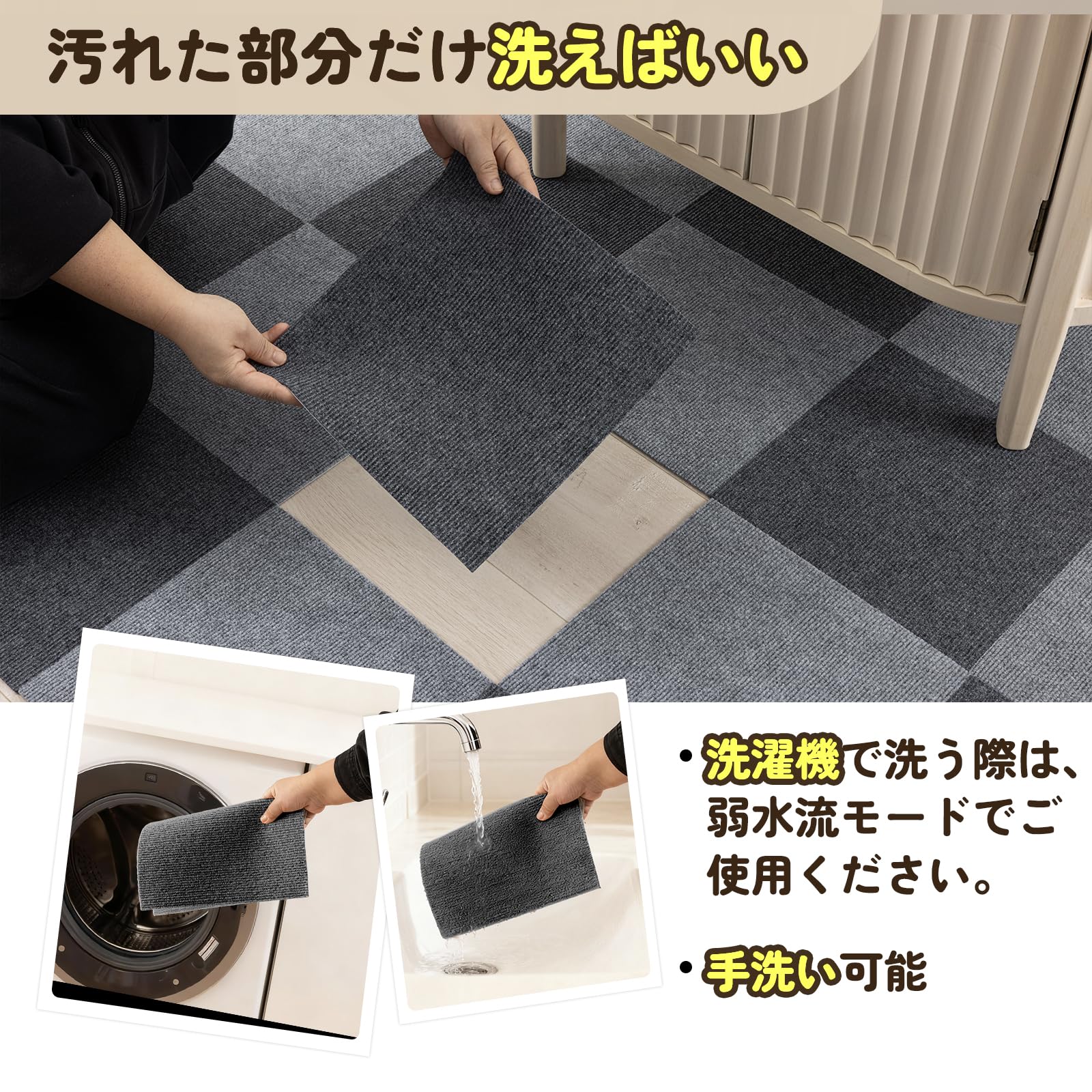 Amazon.co.jp: YOXU タイルカーペット タイルマット ジョイントマット 