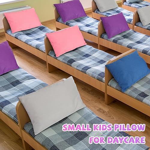 Miniatura 3 de Kigley 16 almohadas pequeñas de 14 x 9 pulgadas, almohadas pequeñas para dormir, guardería, viajes, siesta, cuello, lumbar (colores oscuros)