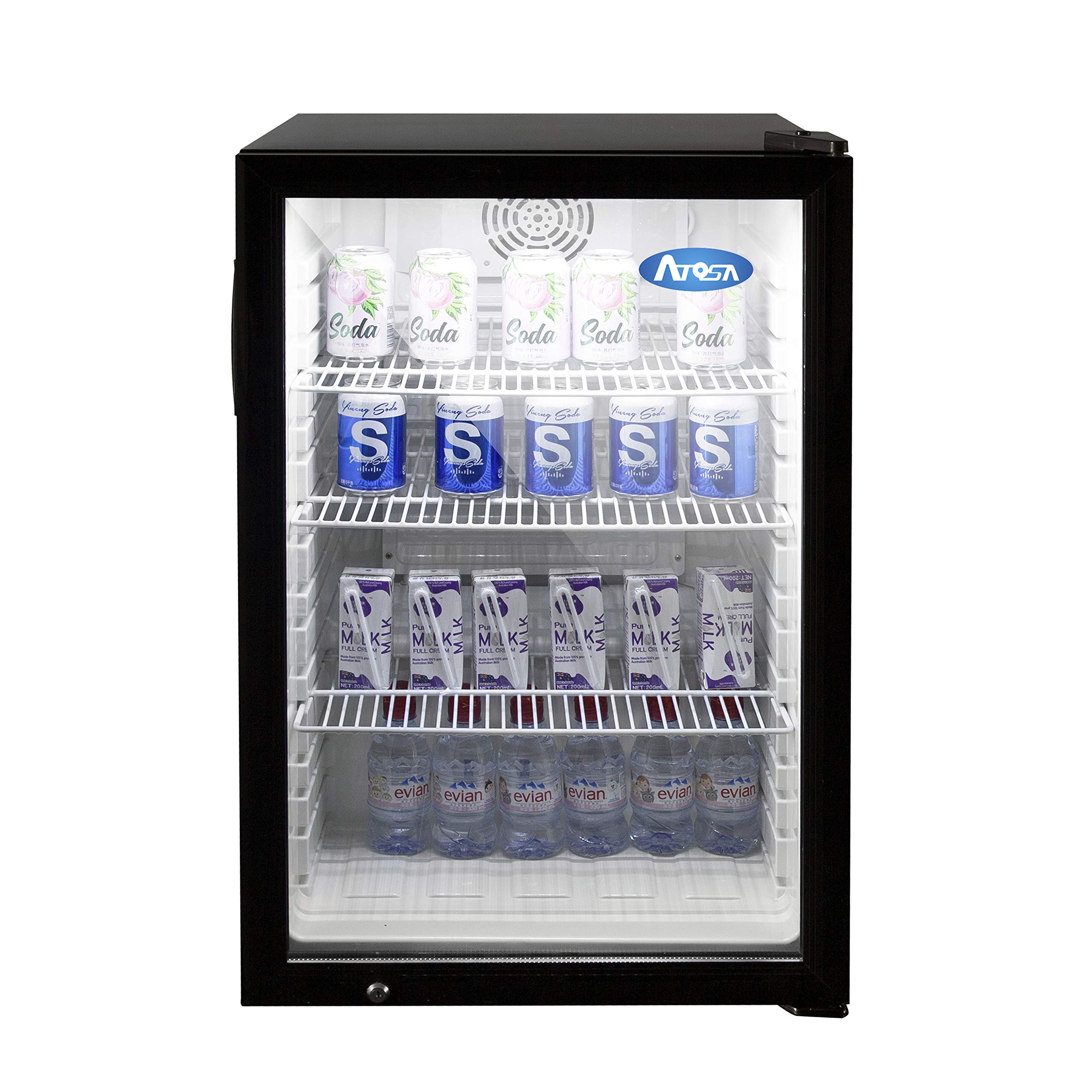 21 1/4" Countertop Reach-in Glass Merchandiser Display Refrigerator for Cafeteria Deli Convenient Stores | LED Lighting by Atosa – 21 1/4", 5.0 cubic_feet, Black, Model CTD-5
