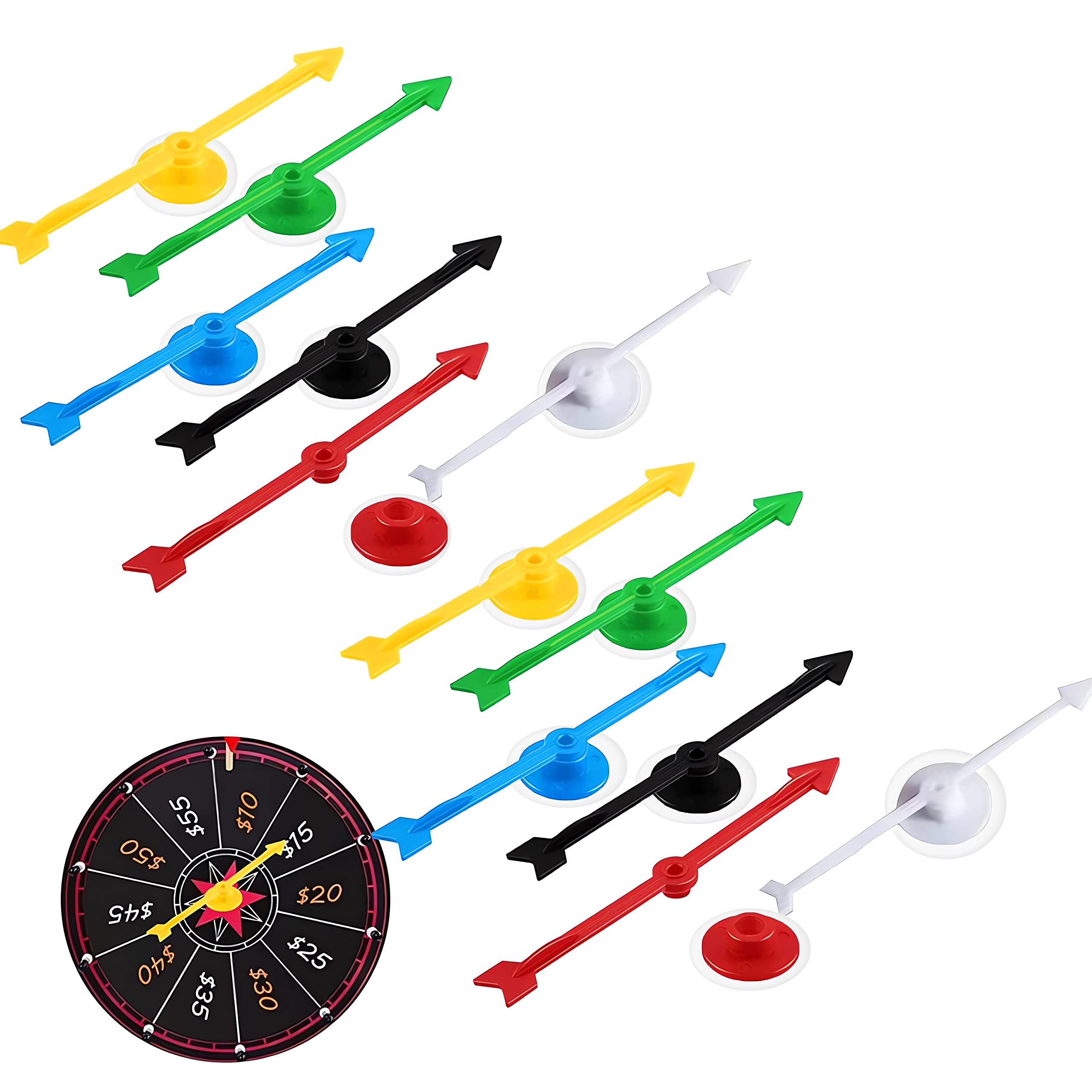 24 Pieces Arrow Spinners Games, Suction Cup Type Board Spinner,Spinners Dry Erase Math Spinner with Rotating Arrow for Party School Season and New Year Entertainment